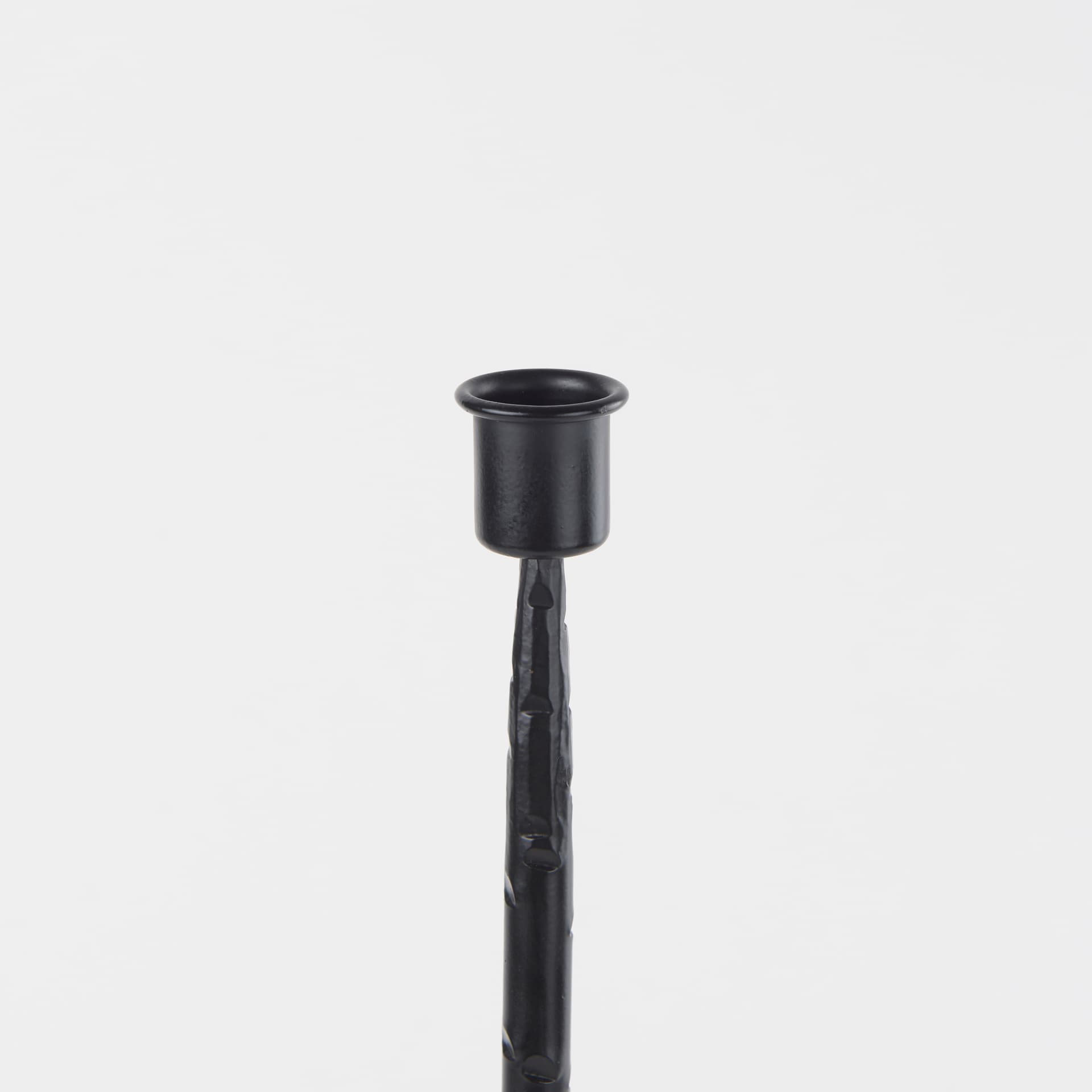 Porter 5.0L x 5.0W x 18.0H Medium Black Iron Candle Holder — product photograph