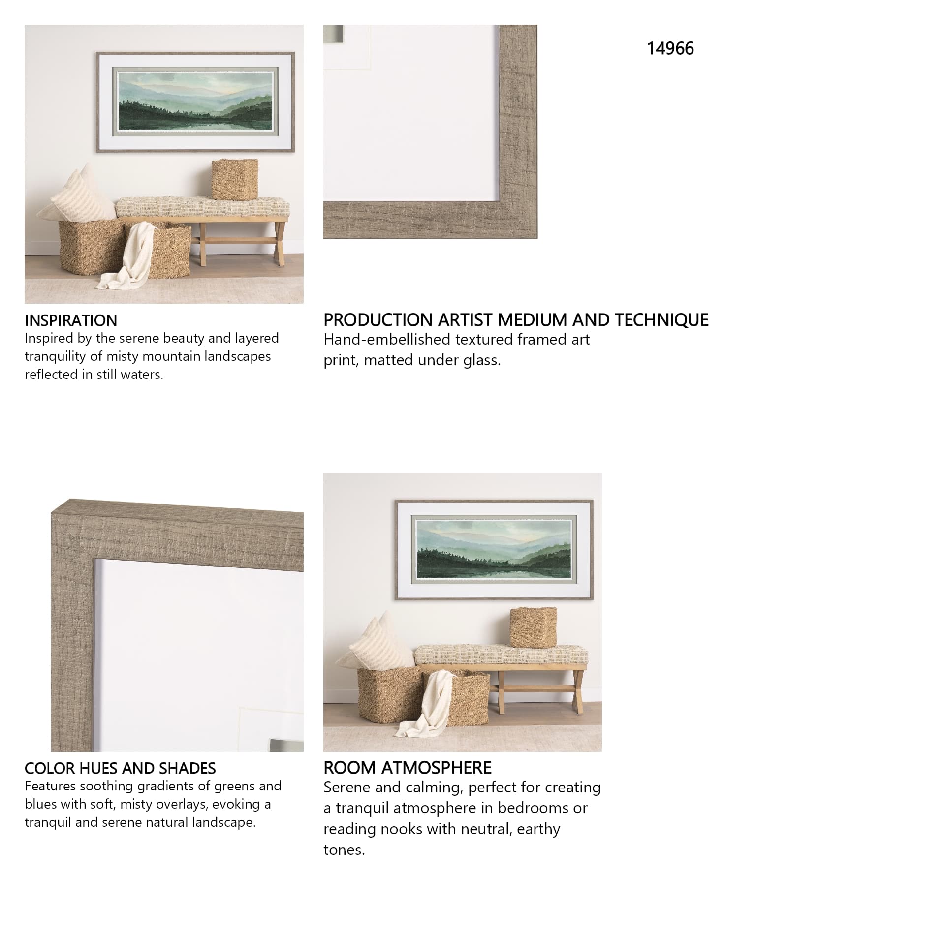 Watercolor Sketch II by Mercana Studio Hand Embellished Textured Framed Art Print Matted under Glass — in a styled room