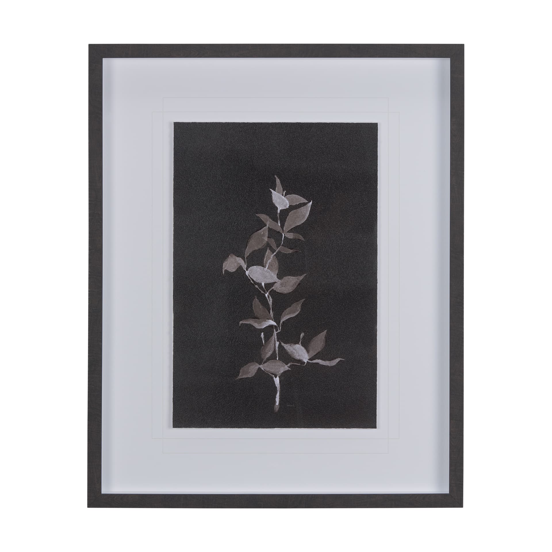 Night Leaves II by Mercana Studio a Hand Embellished Textured Framed Art Print Matted under Glass — product photograph