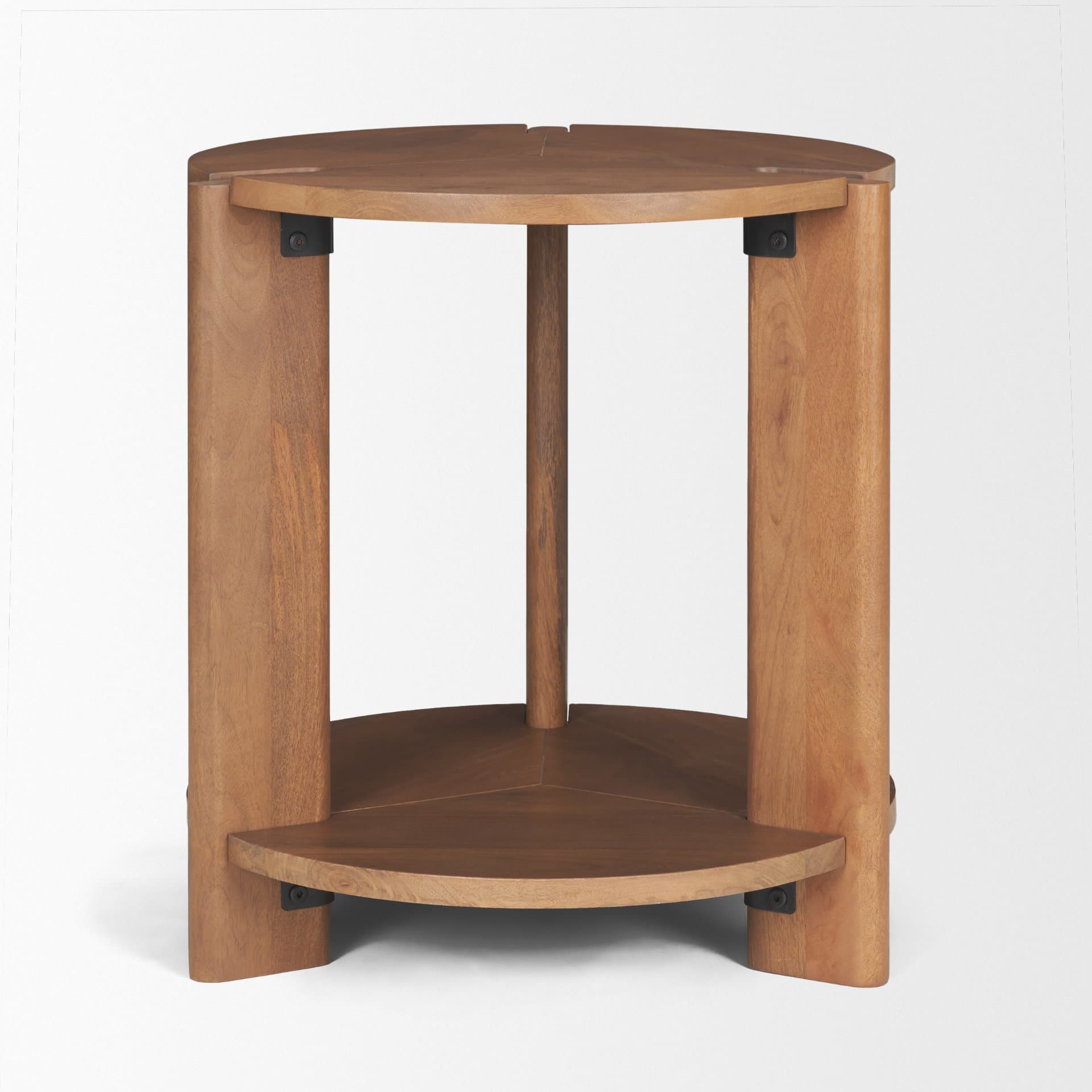 Hisako Mid Brown Open Round Accent Table — product photograph