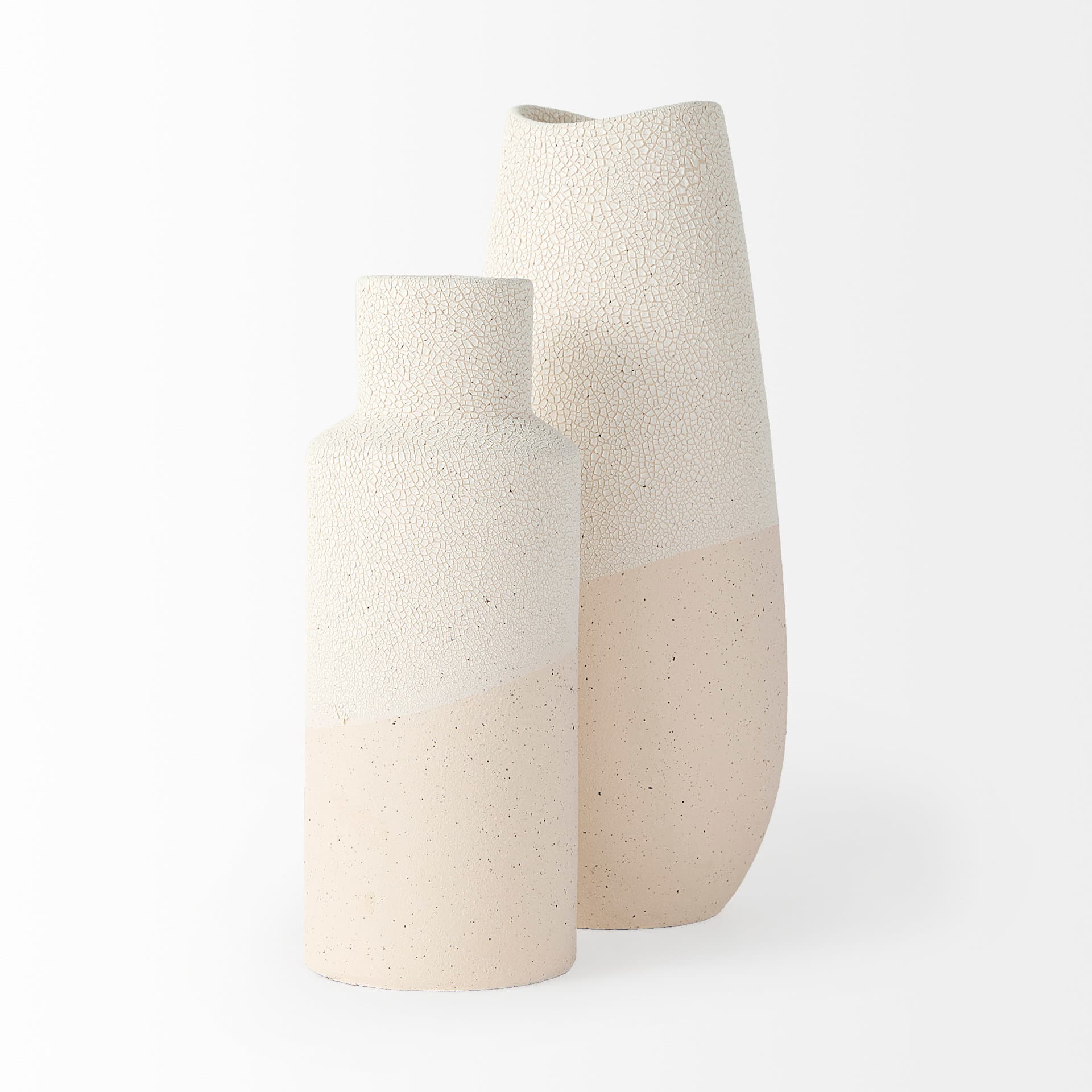 Salar 5.9L x 5.9W x 14.0H Cream Conical Crackled Ceramic Vase — product photograph