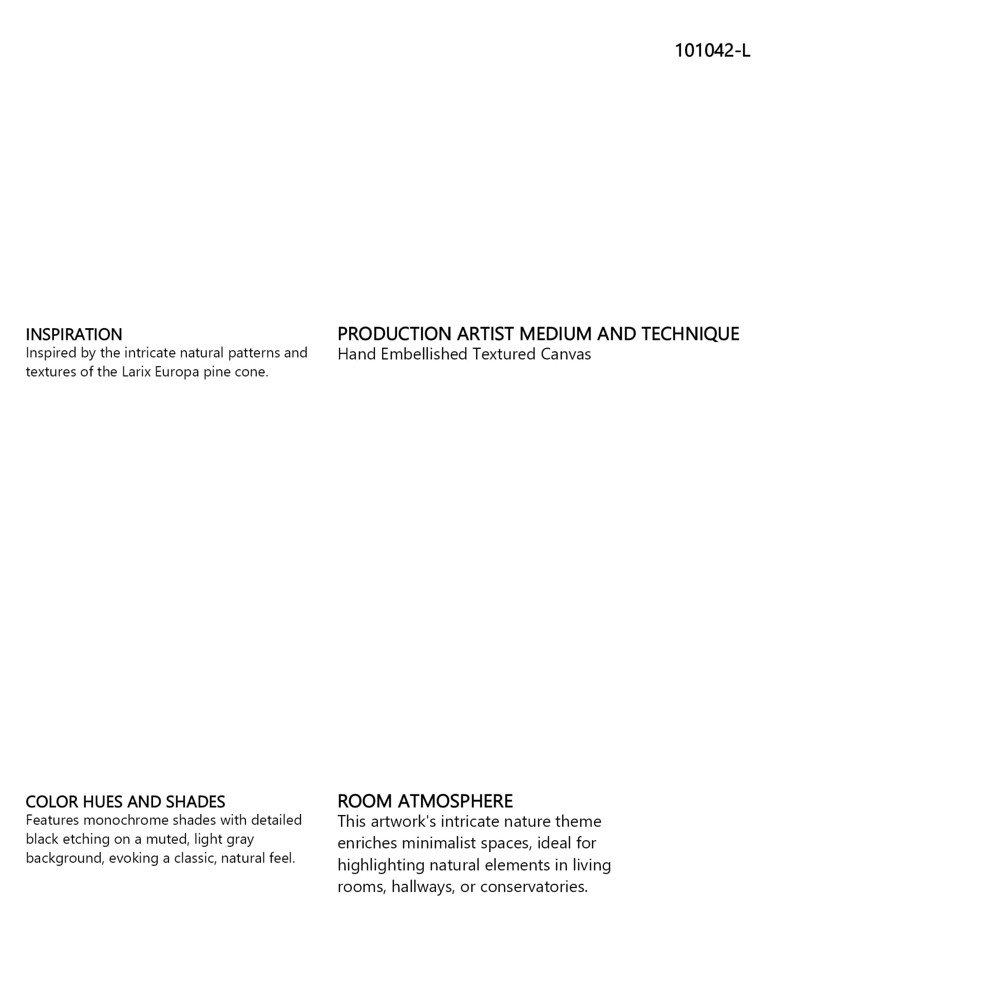 Larix Europa by Mercana Studio a Hand Embellished Textured Canvas — in a styled room