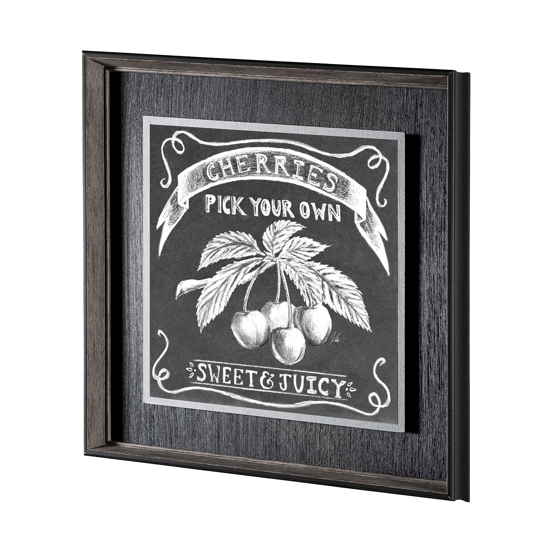 Farm Fresh Cherries by Mercana Studio a Hand Embellished Textured Framed Art Print — product photograph