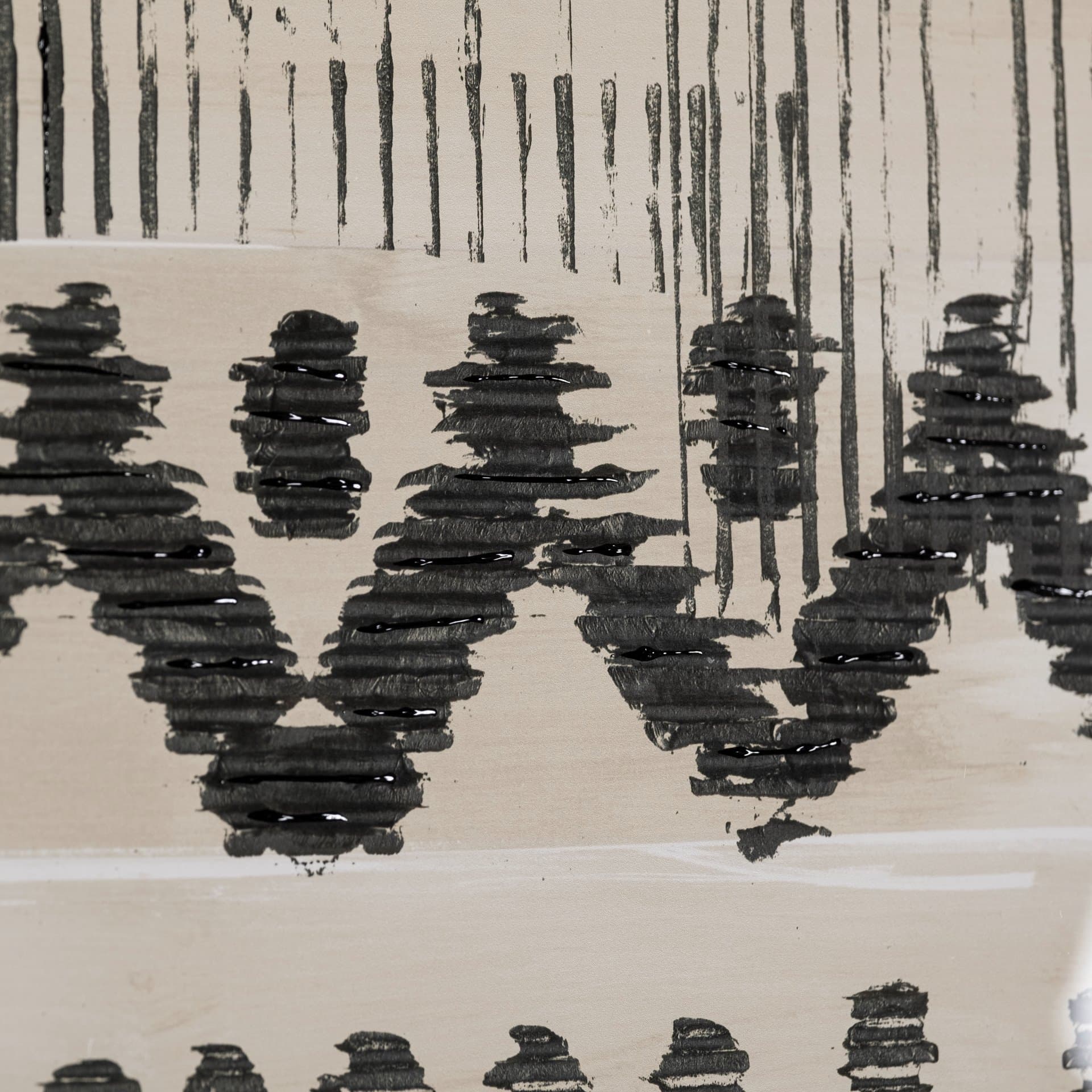 Wool and Silk II by Tom Reeves a Hand Embellished Textured Framed Art Print Matted under Glass — product photograph