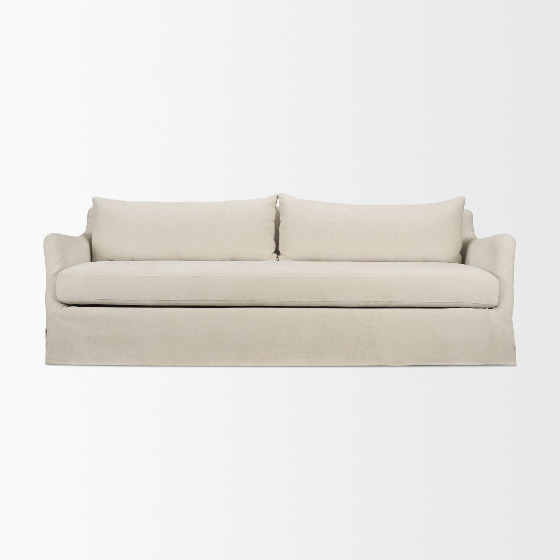 Ellington Slipcovered Slope Arm Sofa | 3 Seater | Cream Fabric — product photograph
