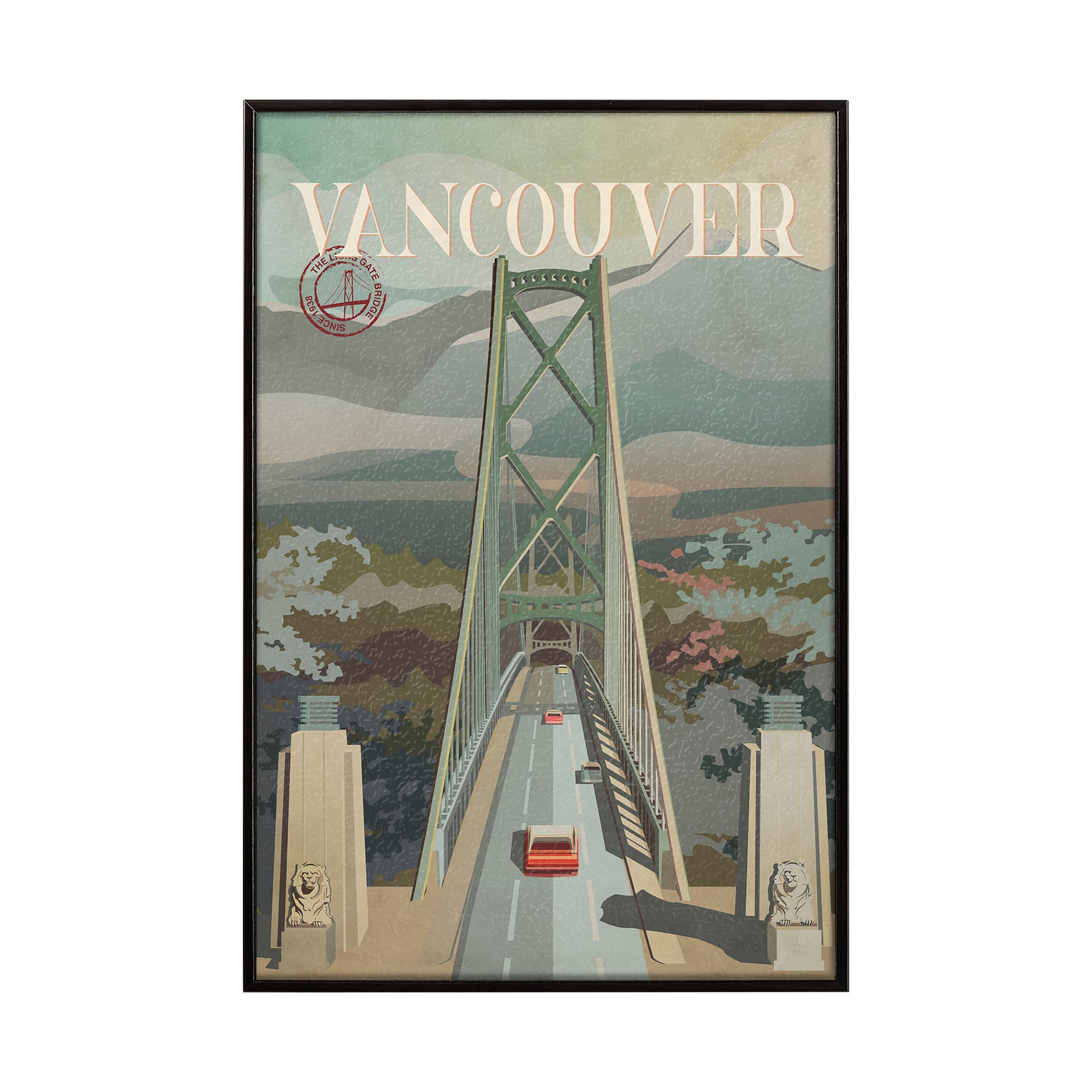 Vancouver Go Canada (SM) by Mercana Studio a Hand Embellished Decograph Framed Art Print — product photograph