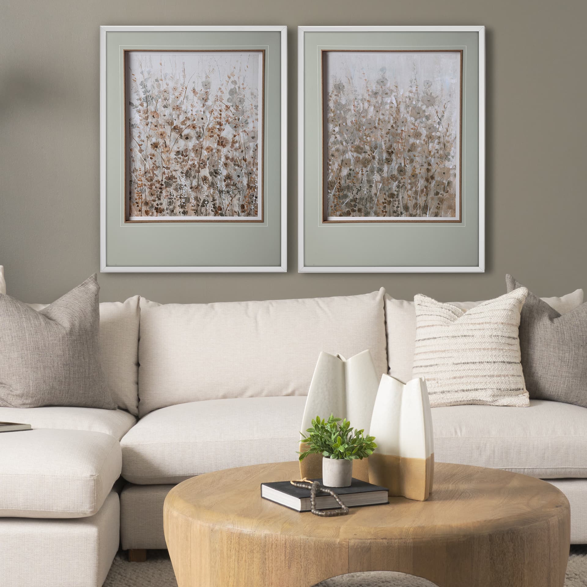 Early Fall Flowers II by Tim OToole a Hand Embellished Textured Framed Art Print Matted under Glass — product photograph