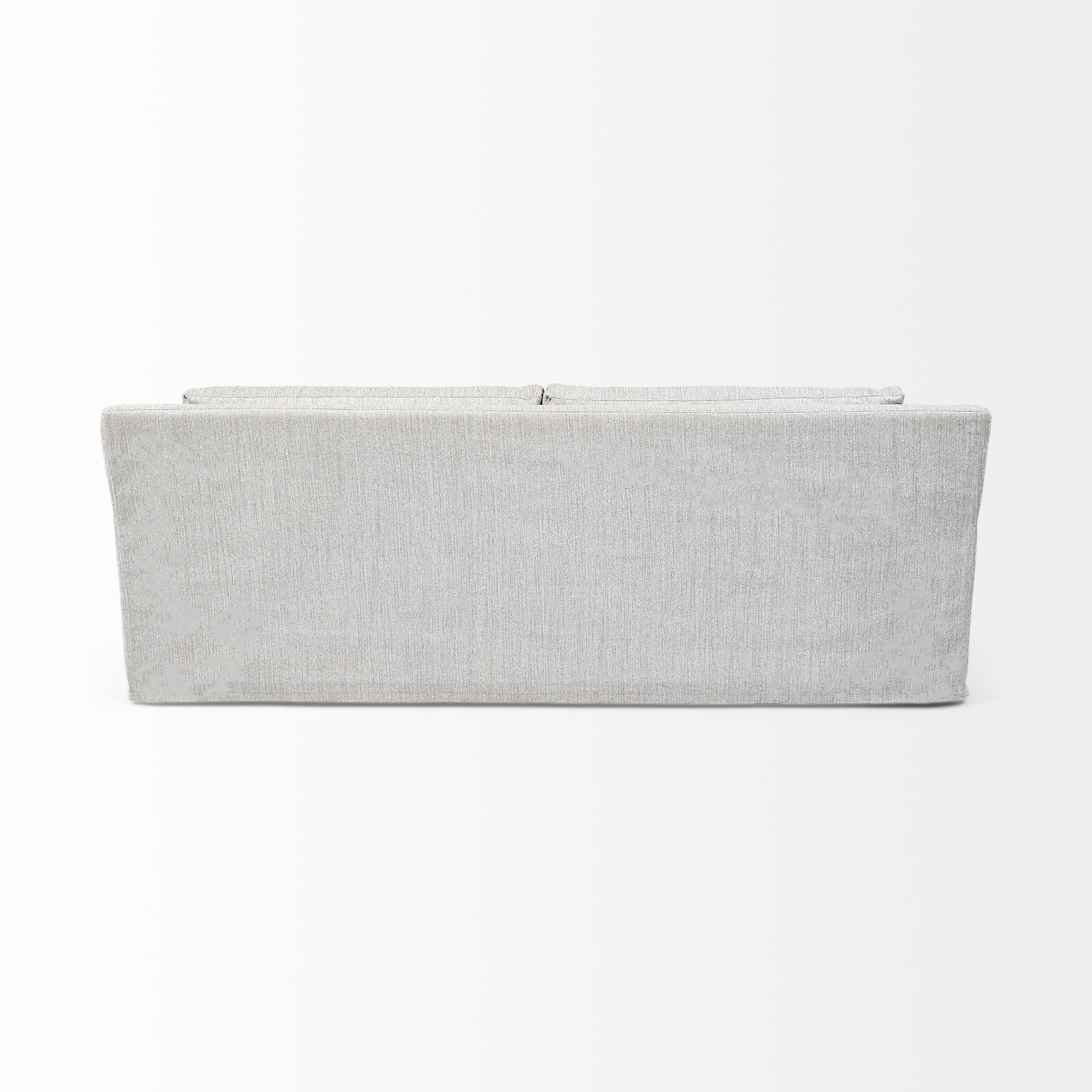 Denly II 92.5W Frost Gray Slipcover Three Seater Sofa — product photograph