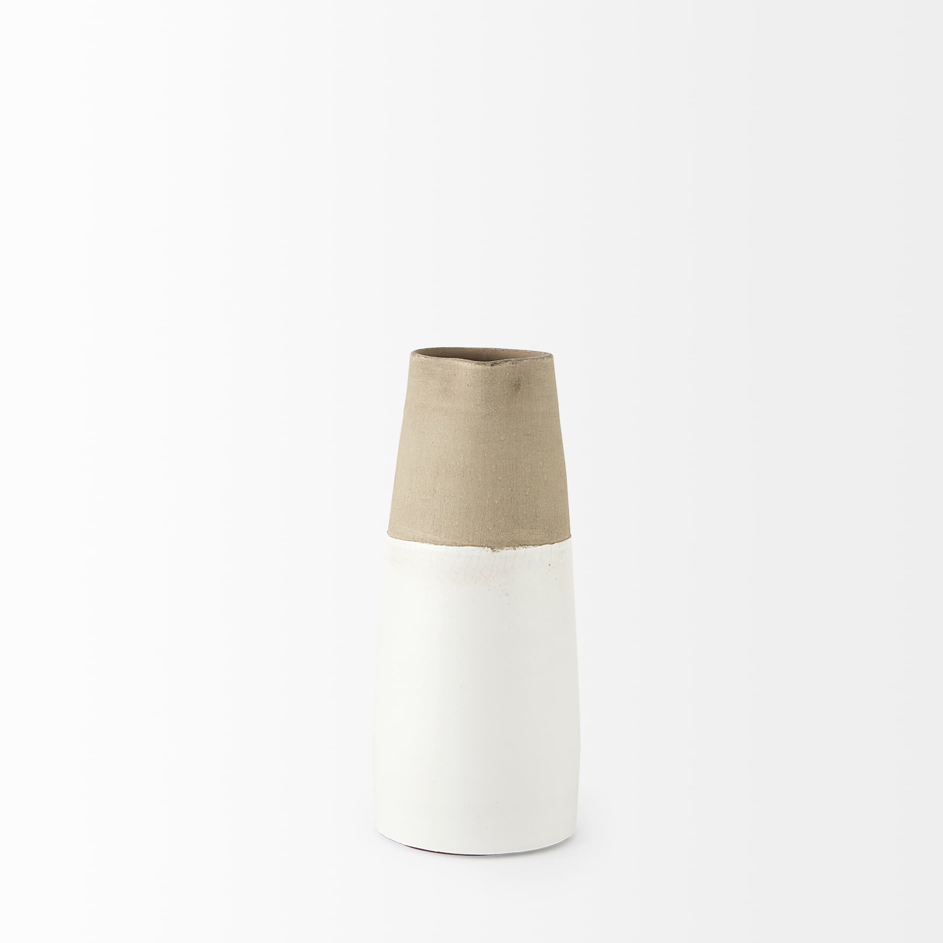 Garand Small 13H Two-Toned White Natural Ceramic Jug — product photograph