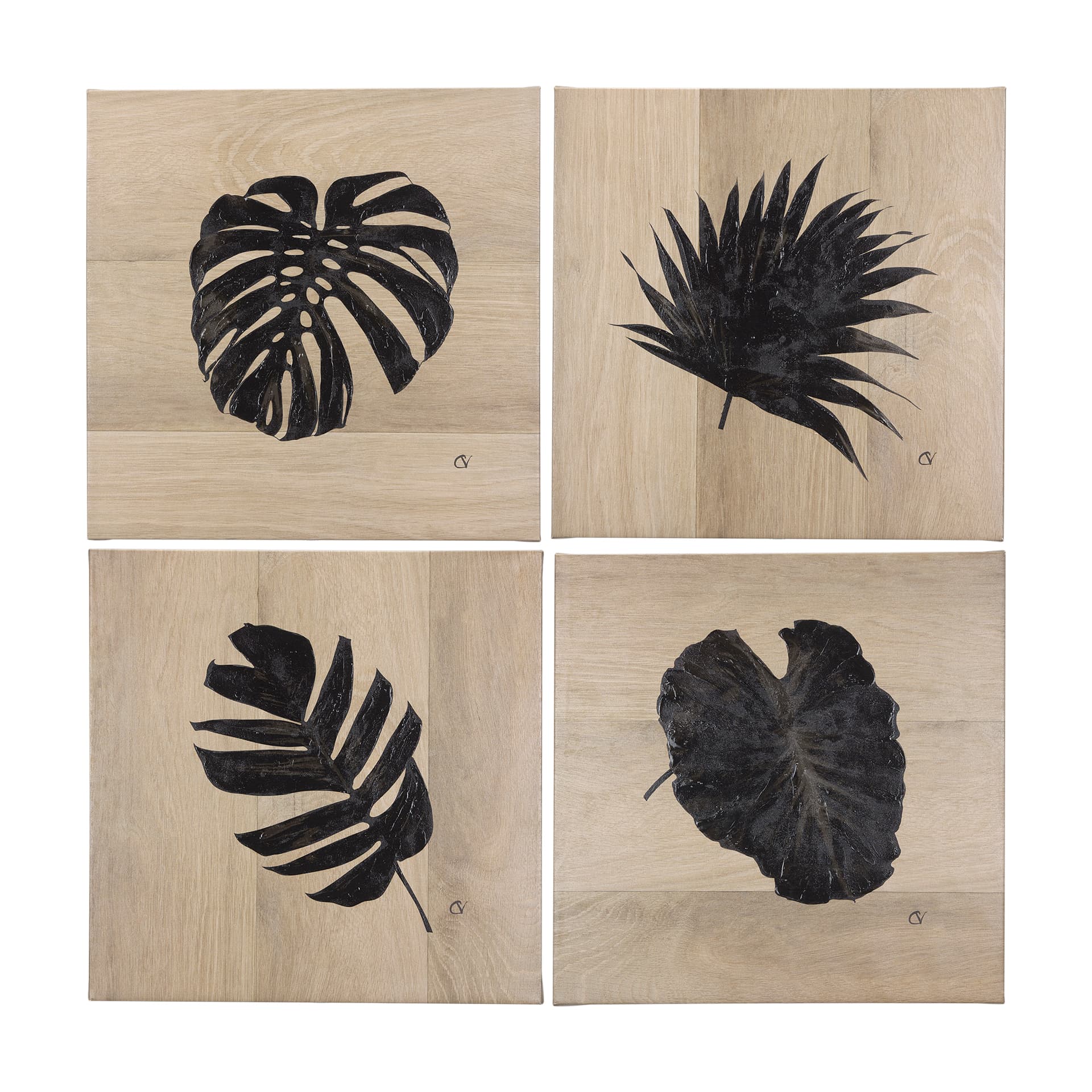 Tropical Leaf IV by Mercana Studio a Hand Embellished Textured Canvas — product photograph