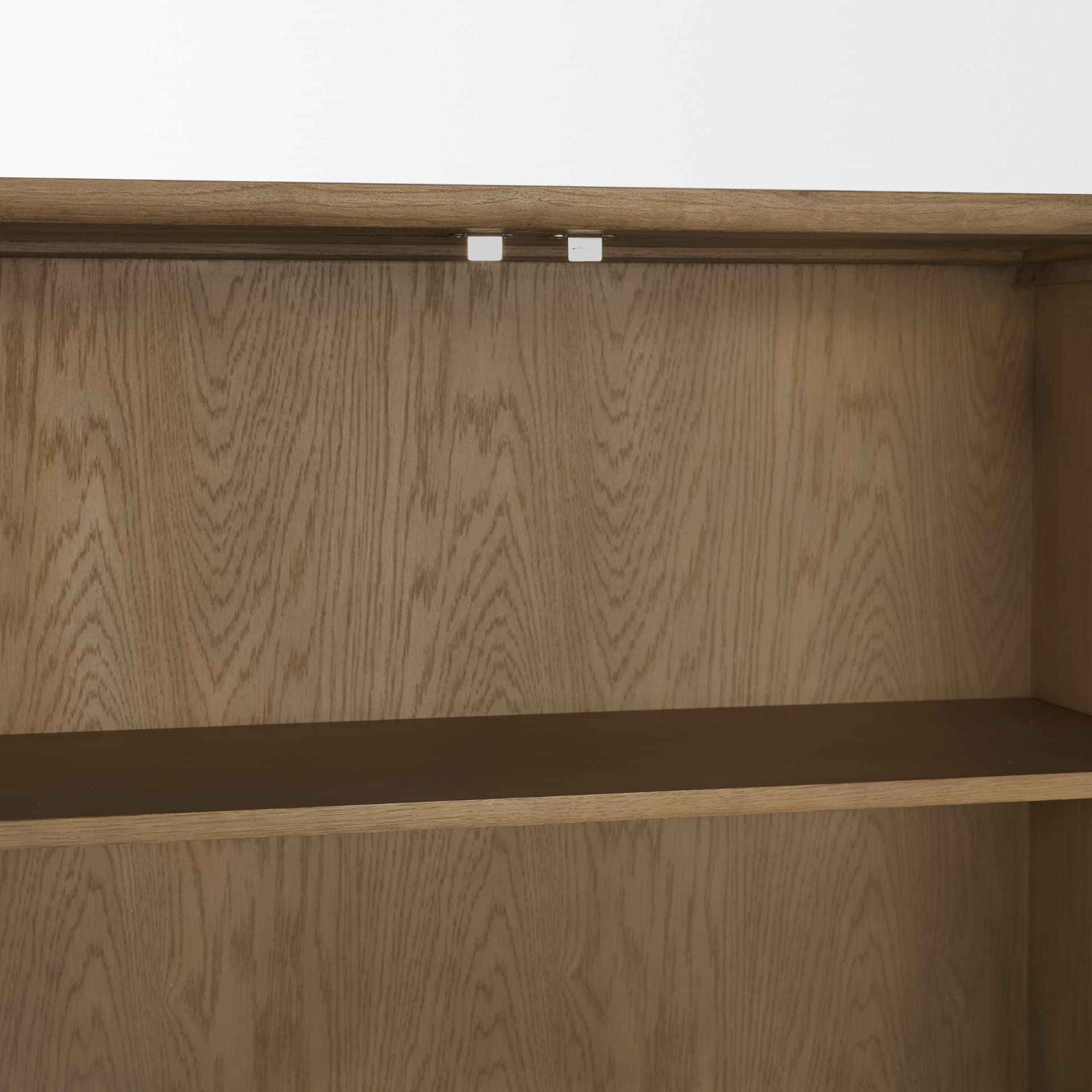 Hollis Gray-Brown Wood Curio Cabinet — product photograph