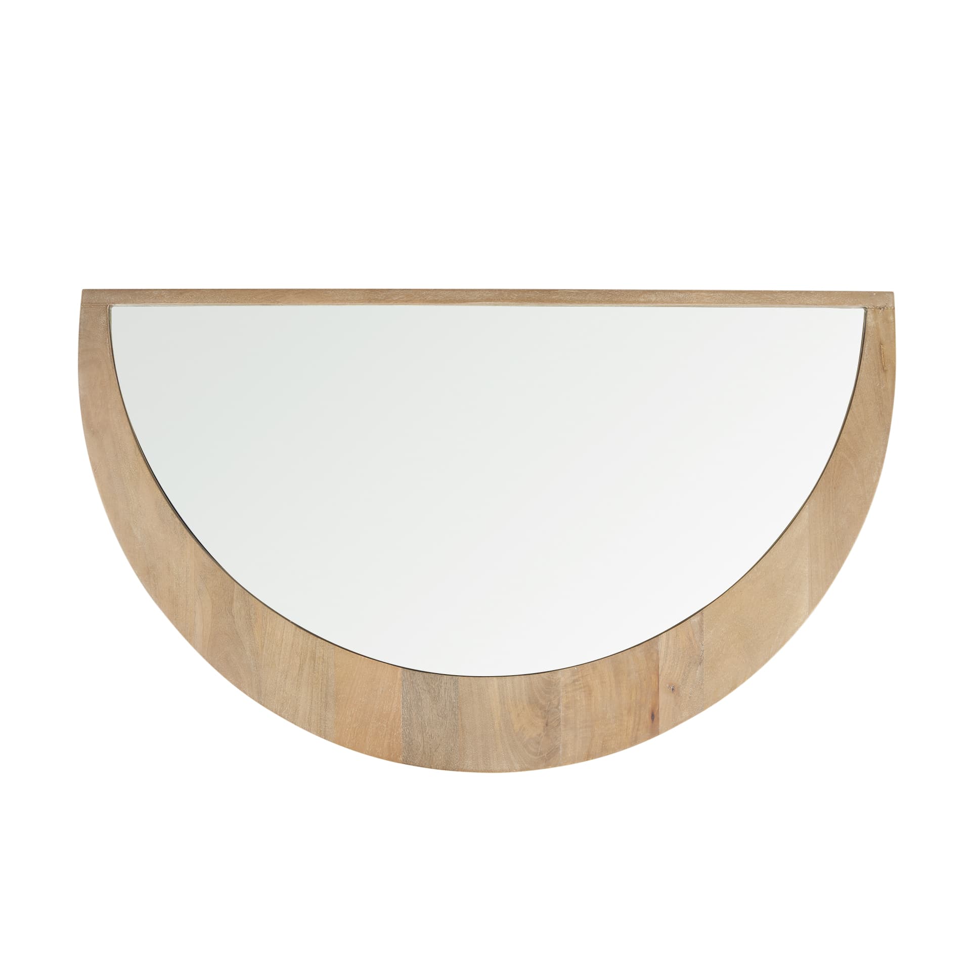 Celeste Light Brown Wood Large Mirror — product photograph