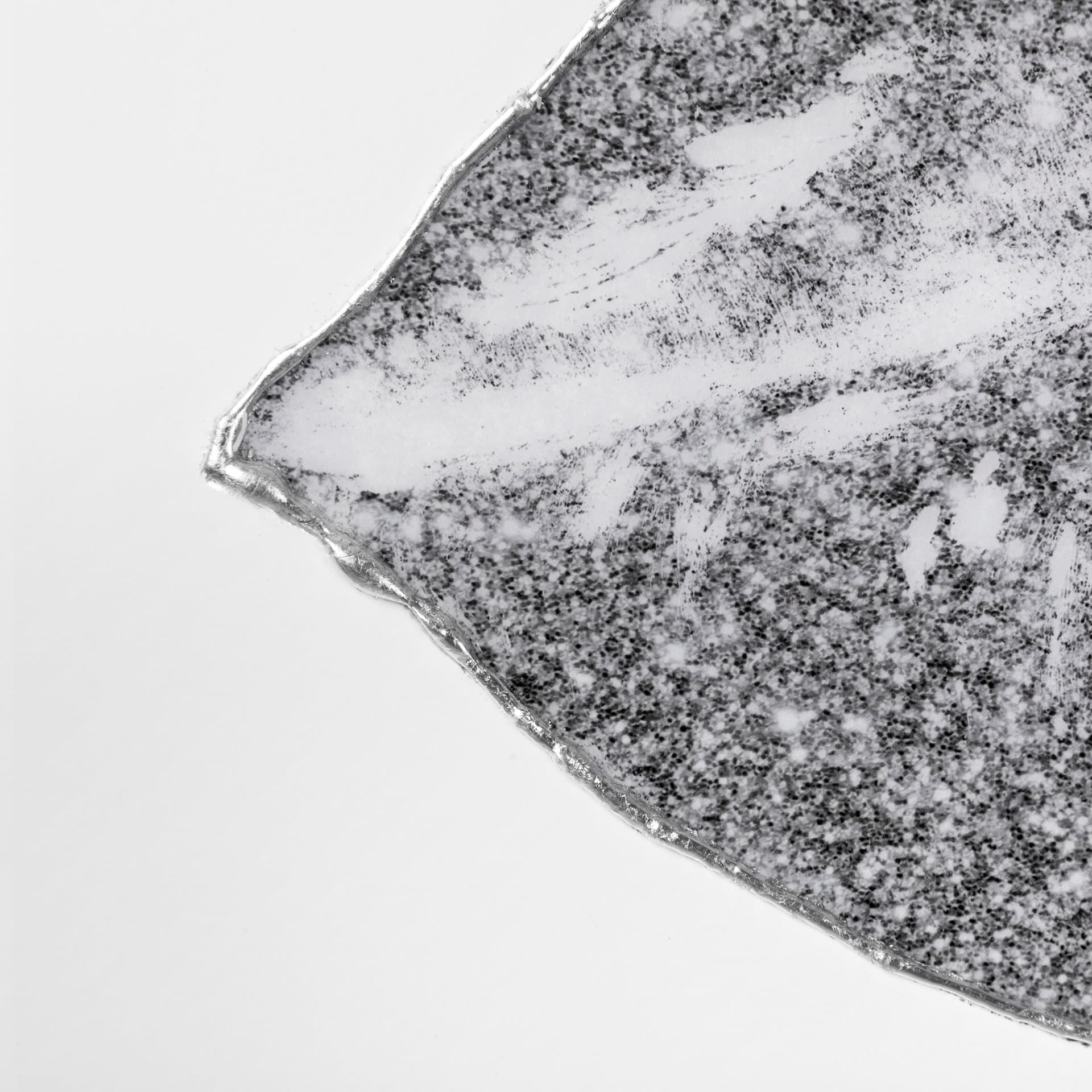 Glitter Lips I Silver by Victoria Barnes Hand Embellished Framed Art Print Matted under Glass — product photograph