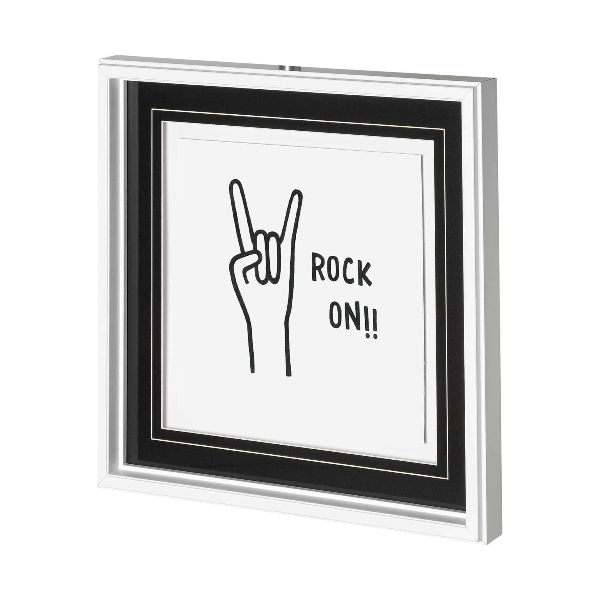 Rock On by Lawyer a Hand Embellished Textured Framed Art Print Matted under Glass — product photograph