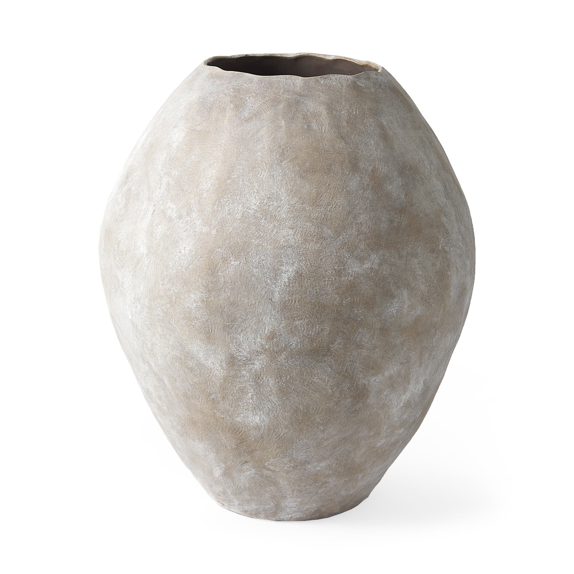 Gobi 19.75L x 24H Large Tan Ceramic Oval Vase — product photograph