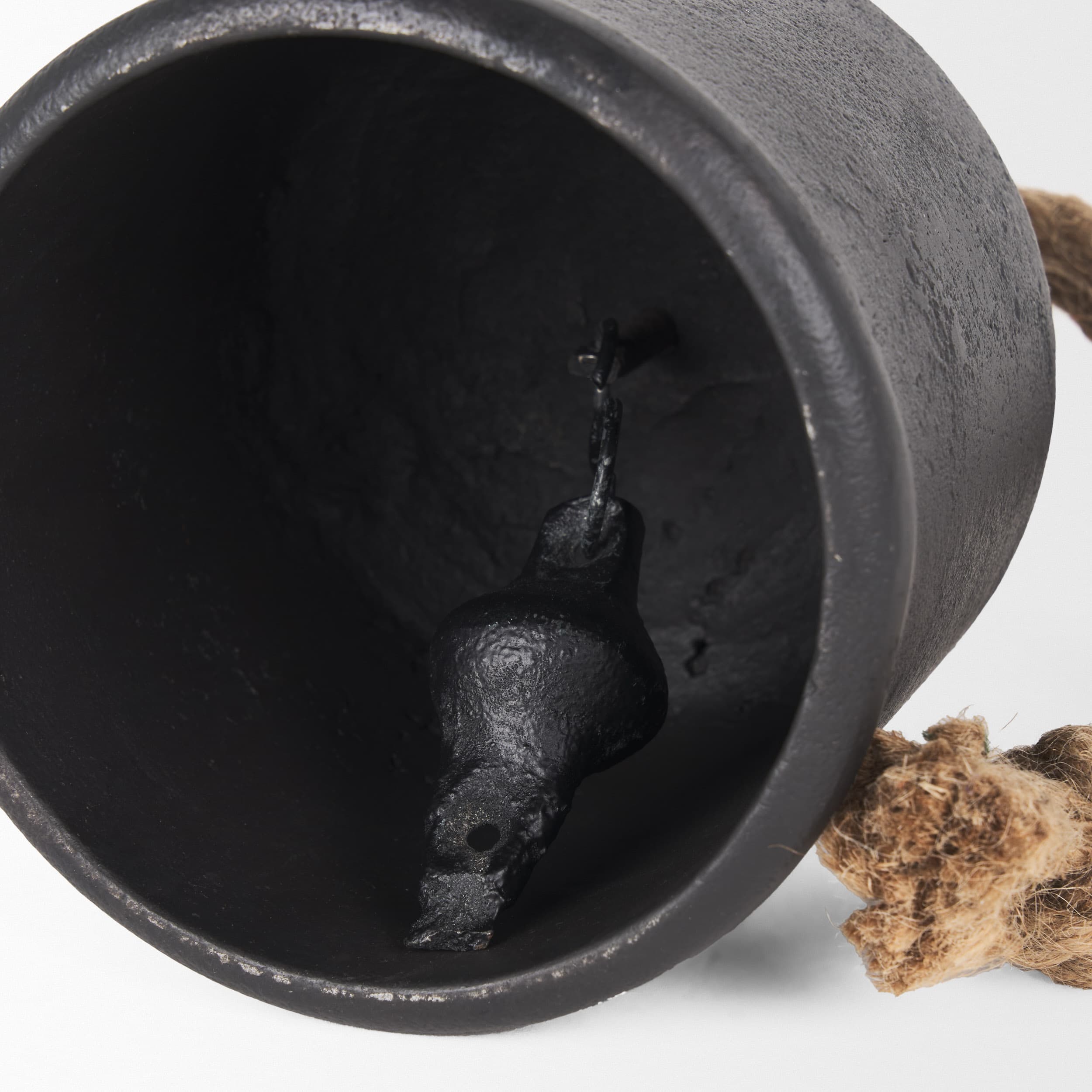 Quincy Medium Matte Black Metal Decorative Bell Object — product photograph
