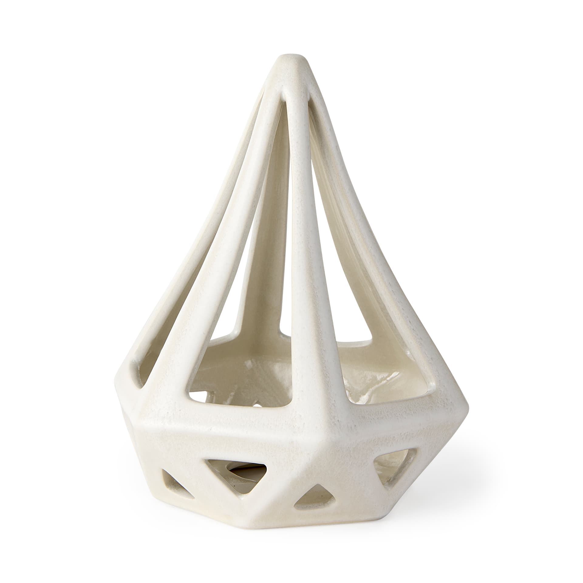 Hood 7.7L x 7.7W x 9.4H White Geometric Ceramic Object — product photograph