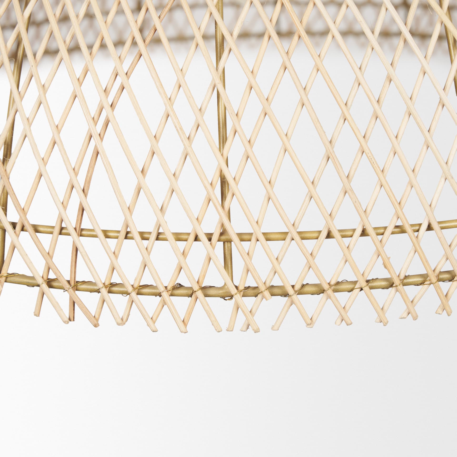 Thad 1-Light Natural Woven Rattan Dome Pendant — product photograph
