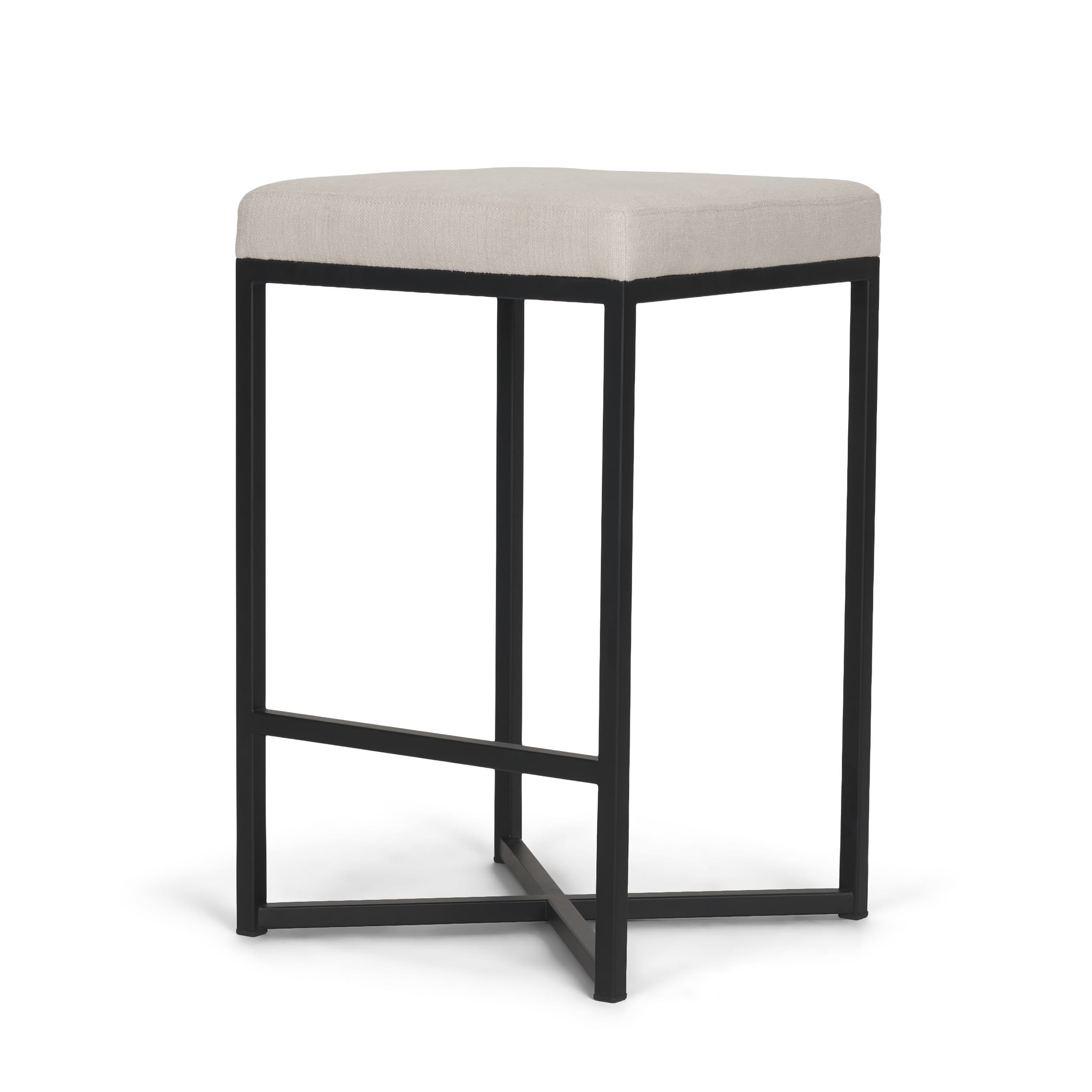 Frodo Backless 26.5in Seat Counter Stool | Counter White Fabric — product photograph