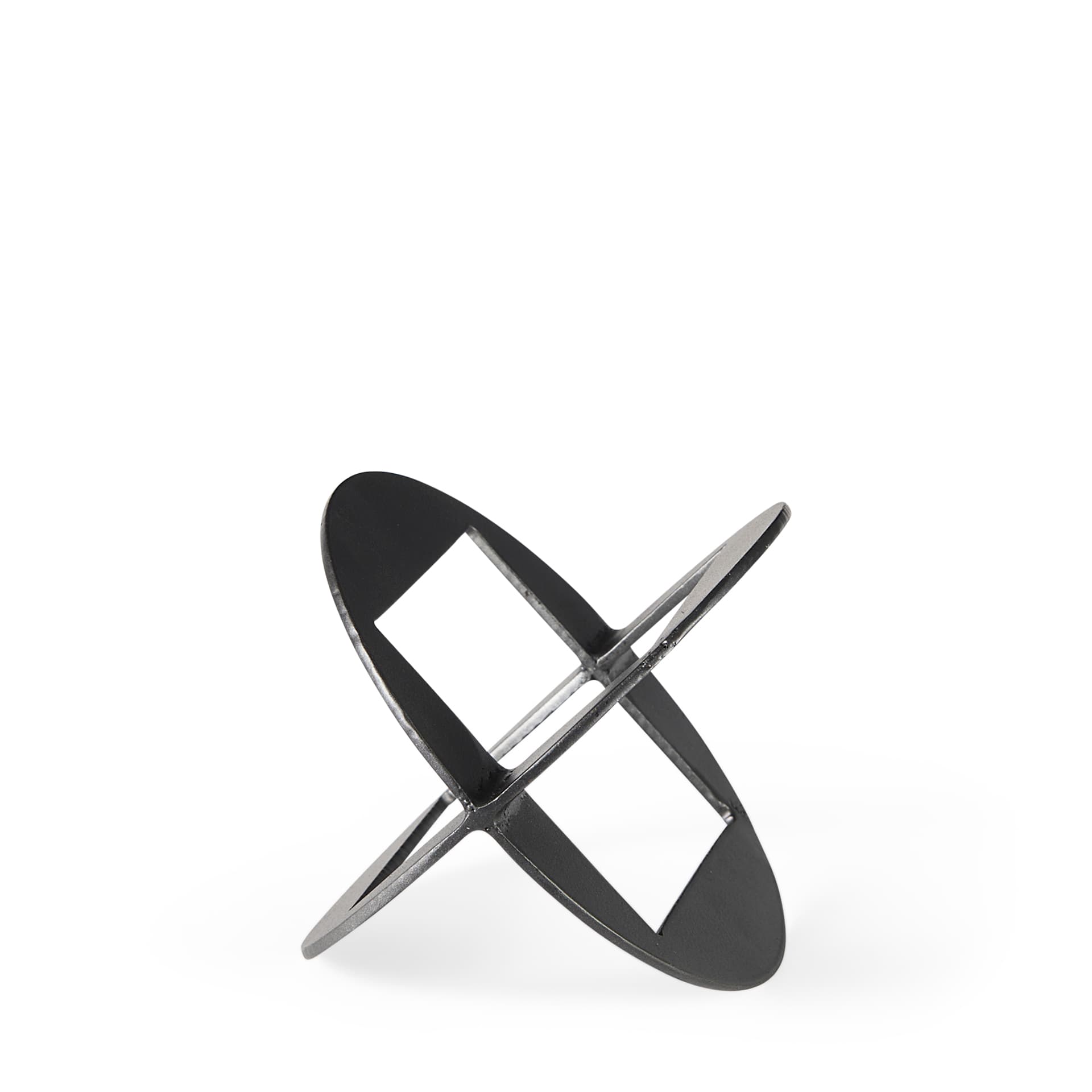 Cusco 6.0 L x 6.0 W x 6.0 H Black Iron Small Gunmetal Geometric Decorative Object — product photograph