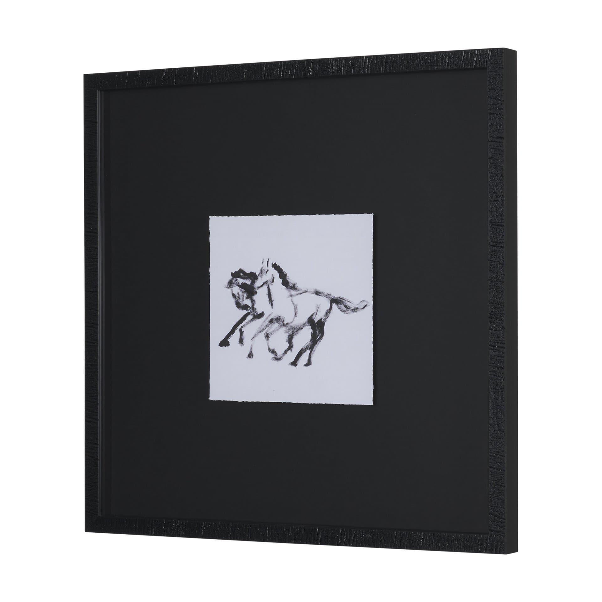 Fluid Gallop by Santhosh ch Hand-Embellished Framed Artwork Matted under Glass — product photograph