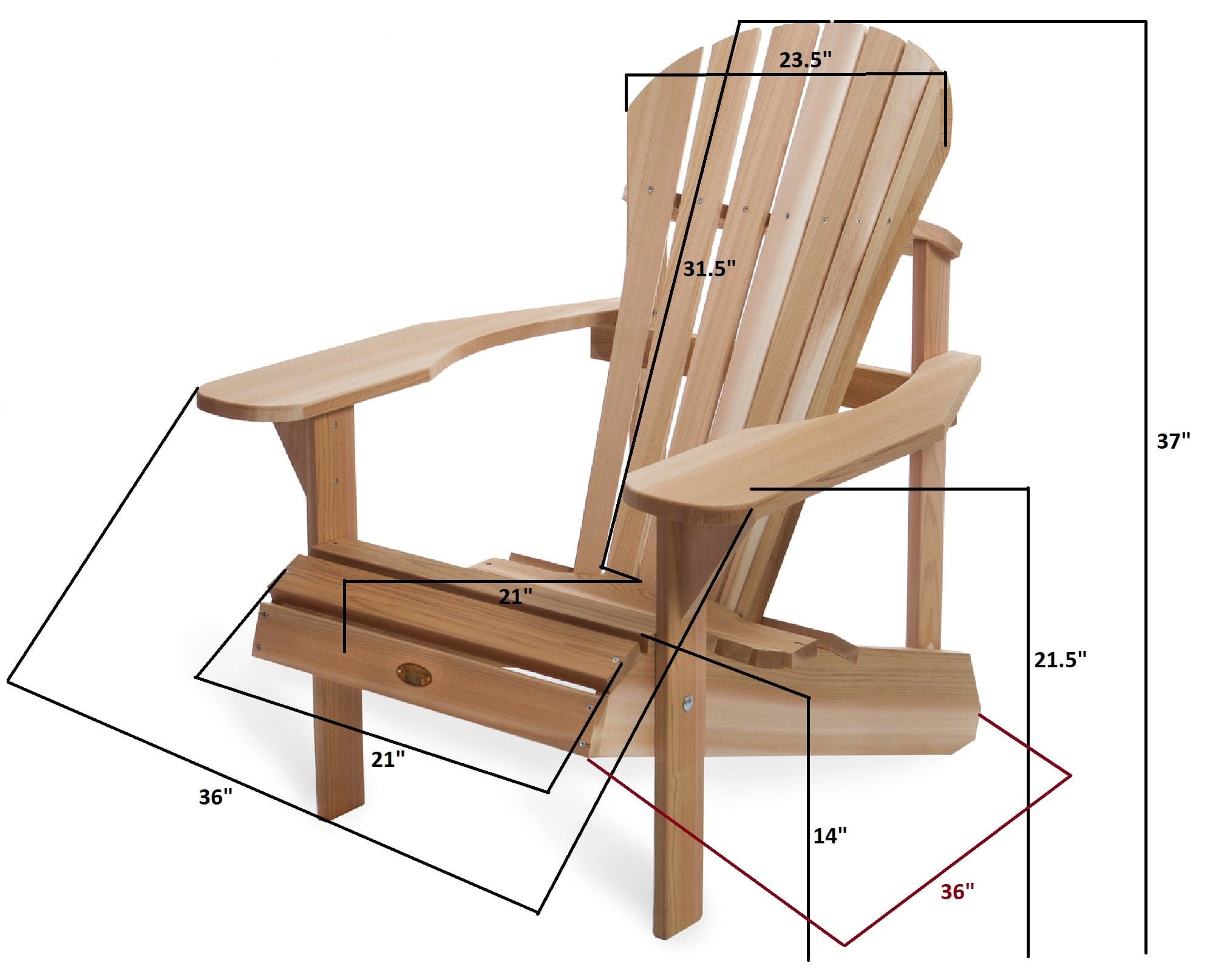 Athena Adirondack Chair — product photograph