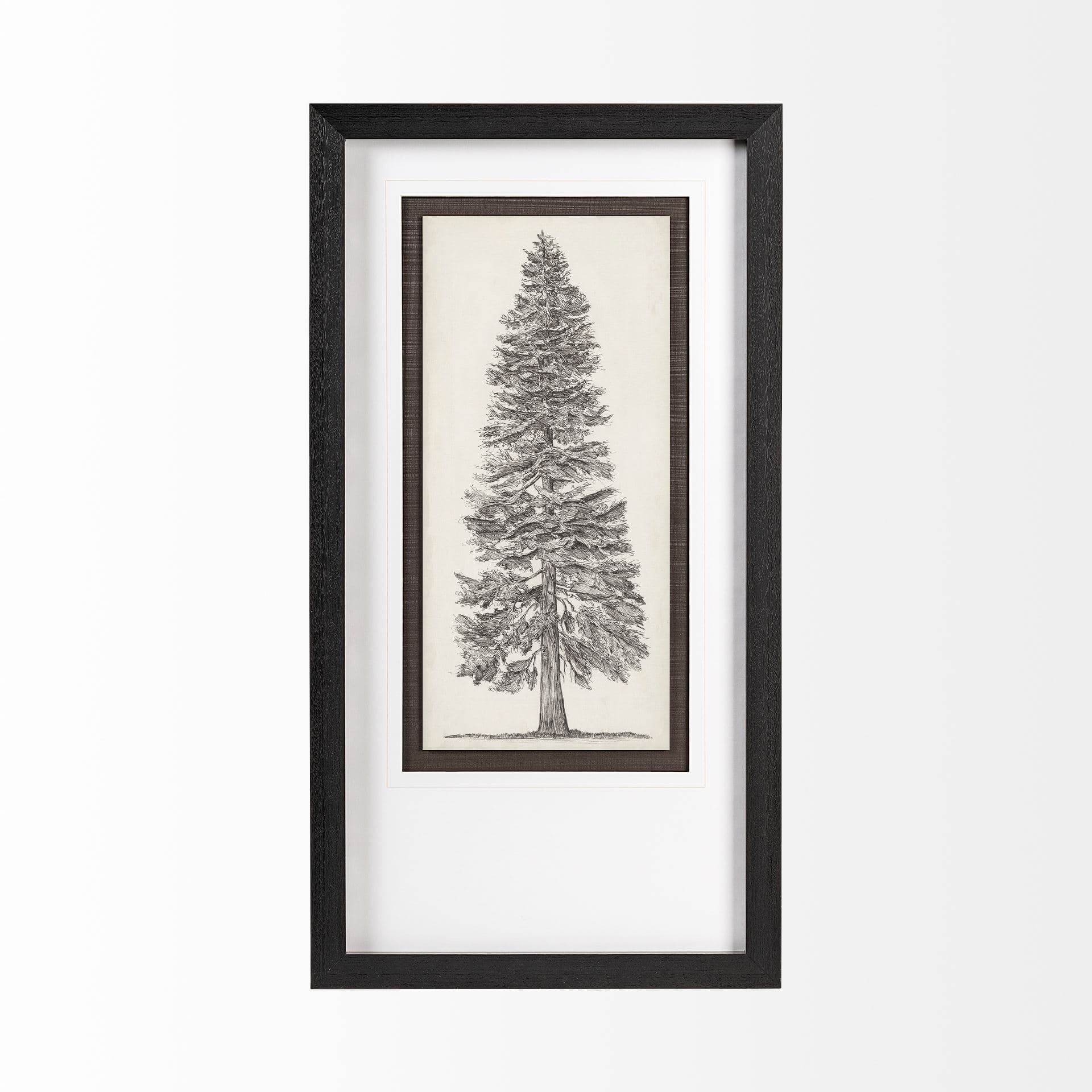 Pacific North West Tree Sketch I by Melissa Wang Hand Embellished Framed Art Print Matted under Glas — product photograph