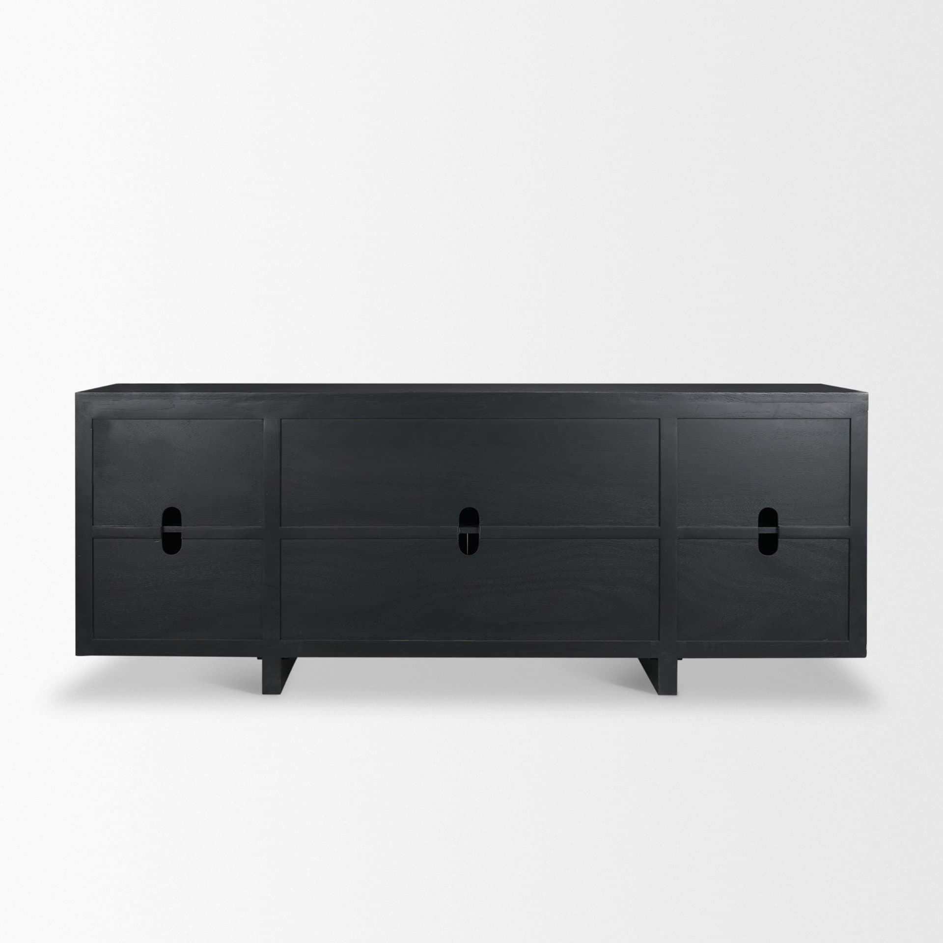 Rowan Black Oak Wood Closed 4 Door Sideboard — product photograph