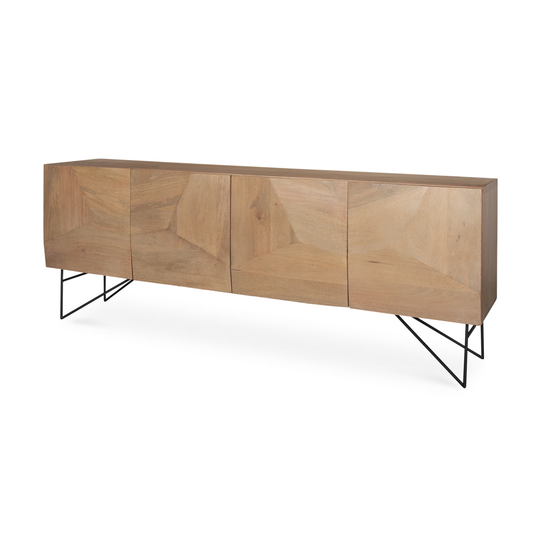 Darwin Light Brown Wooden 4 Door w/ 2 Shelves Sideboard — product photograph