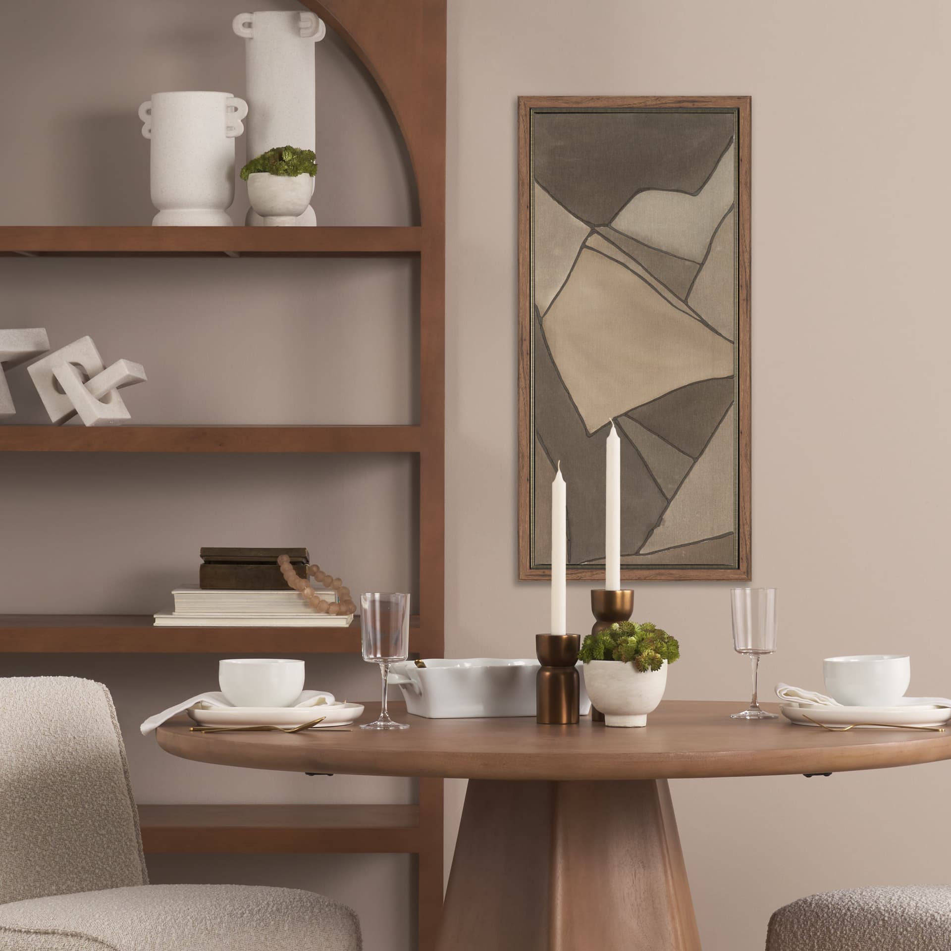 Field Patchwork III by Mercana Studio Handmade Original Framed Canvas Artwork — in a styled room