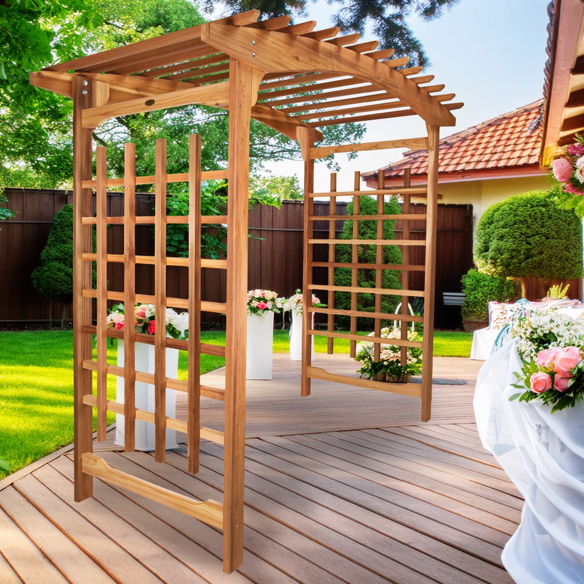 8-Ft Cedar Garden Wedding Arbor — product photograph