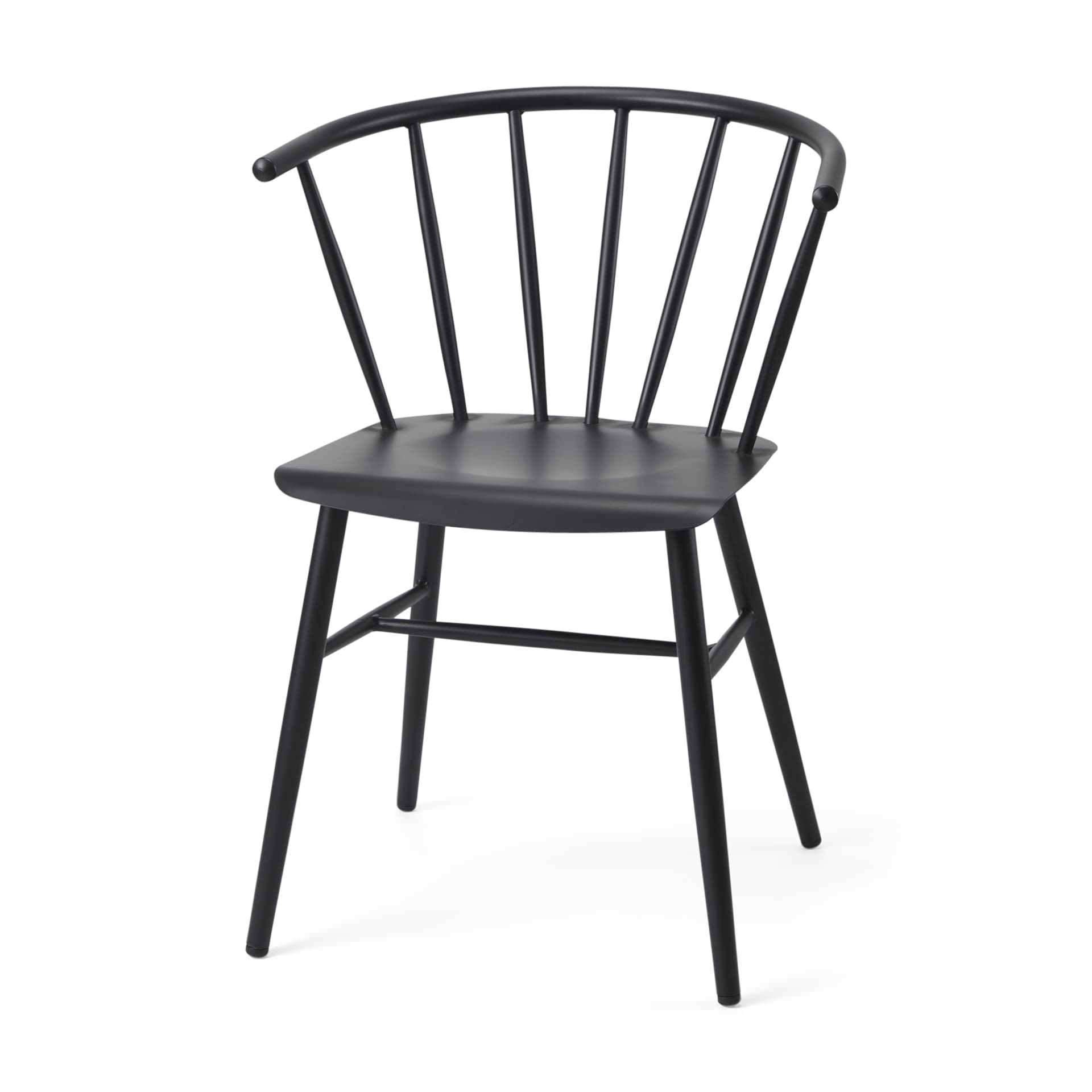 Colin Curved Back Dining Side Chair | Black Metal — product photograph