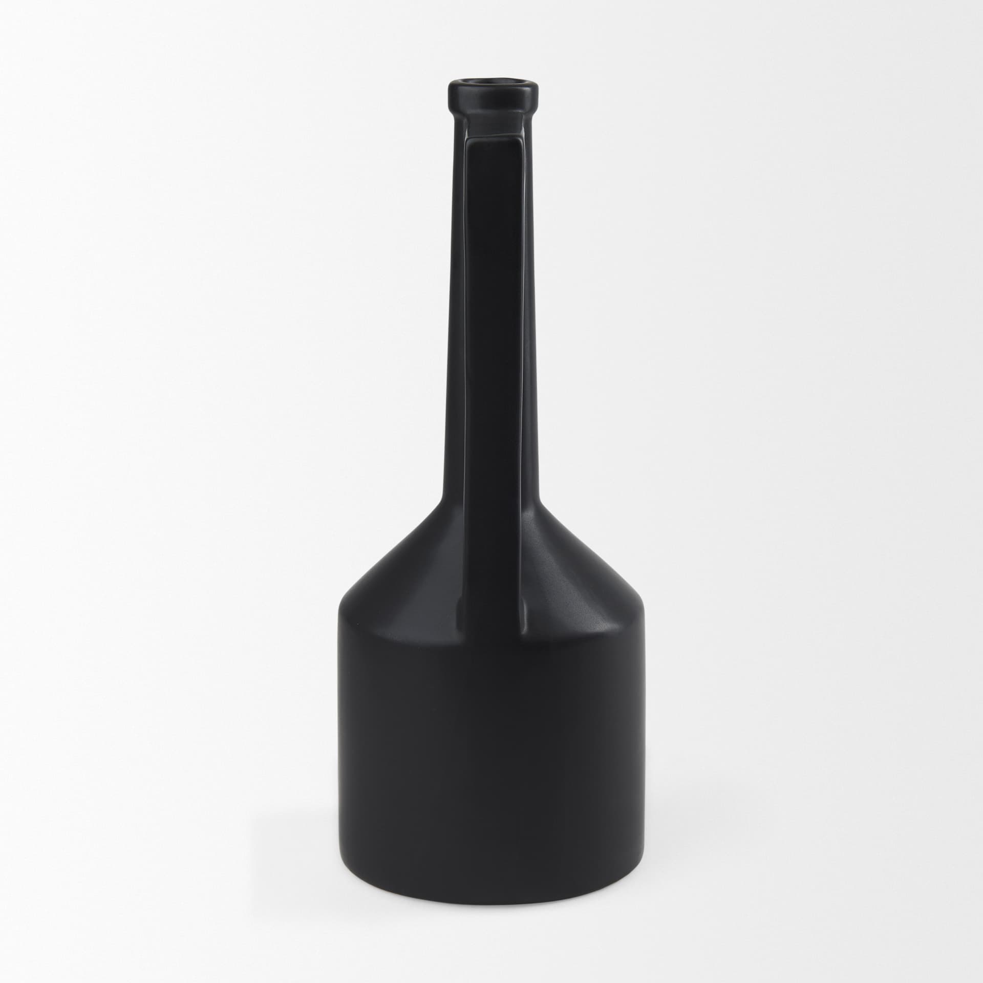 Burton 17.1H Large Matte Black Ceramic Jug Vase — product photograph