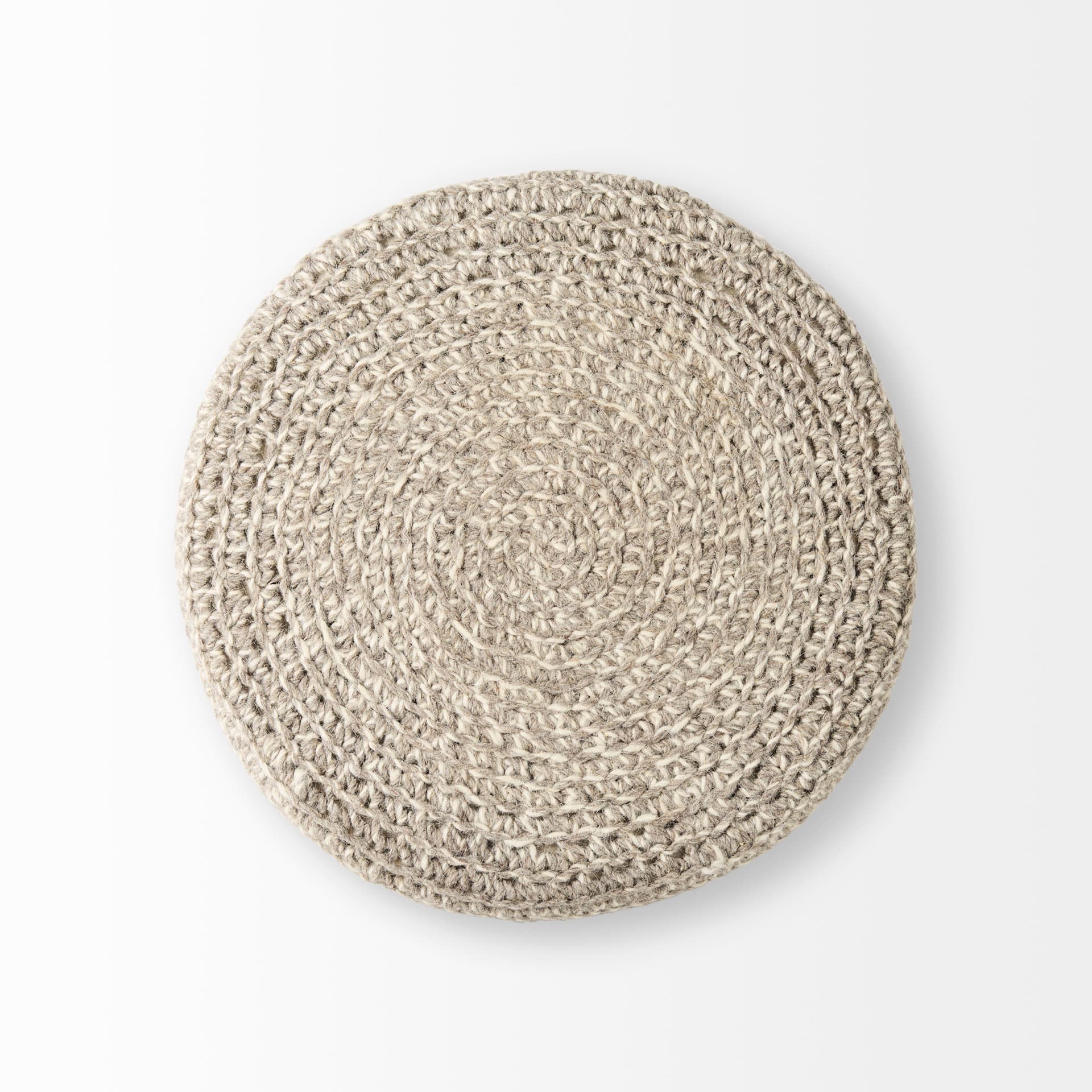 Bina 24.0L x 24.0W x 14.0H Light Gray 4 Legged Wool Stool — product photograph