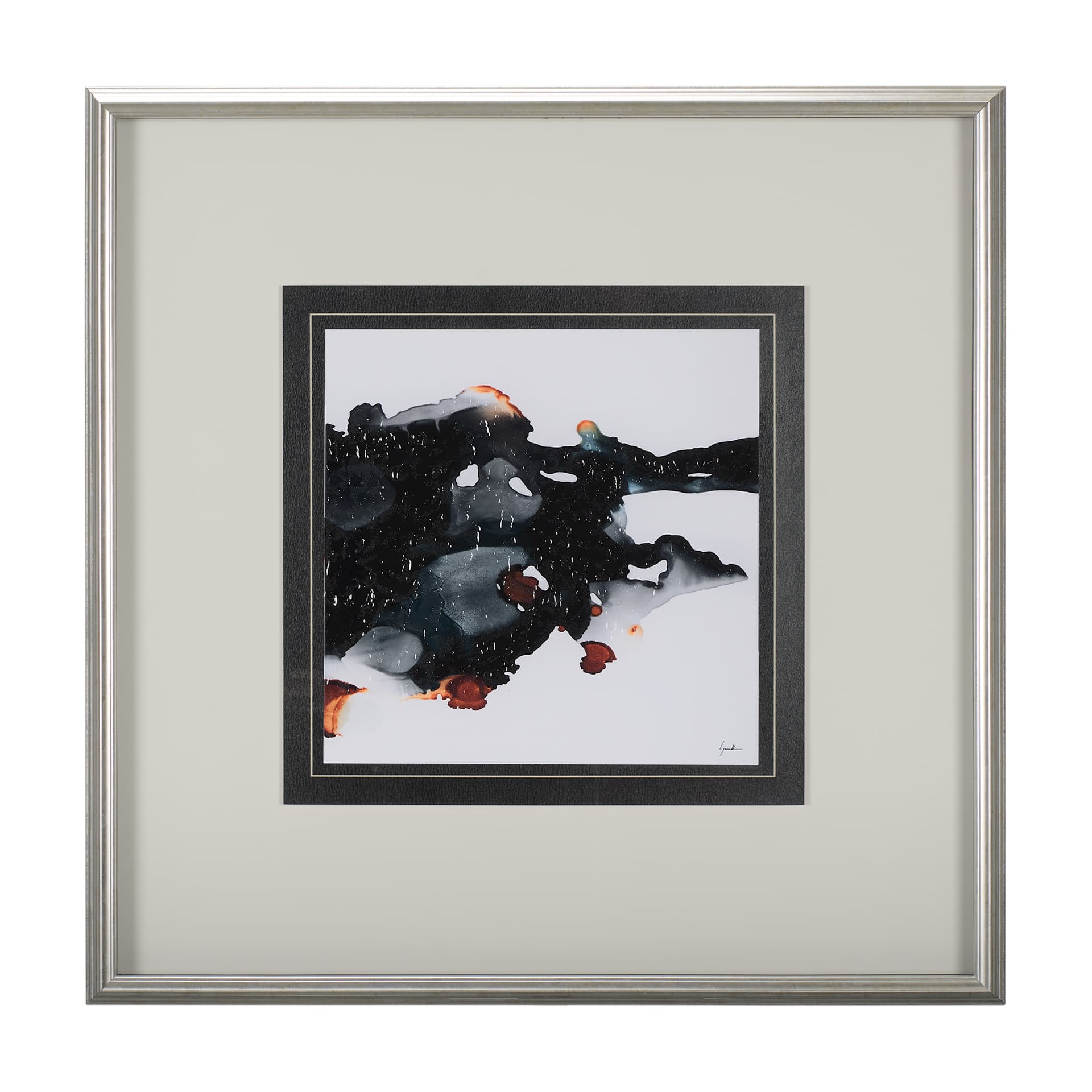 Shimmering Night III by Mercana Studio Hand Embellished Textured Framed Art Print Matted under Glass — product photograph