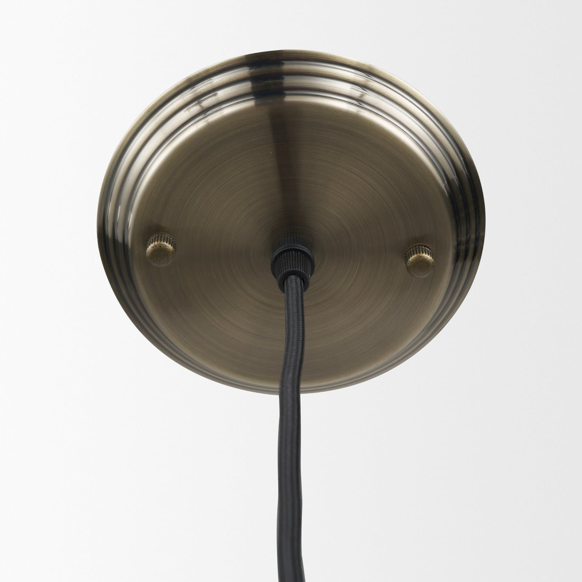 Hines I 4x8 Antiqued-Brass Metal Cage Pendant Light — product photograph