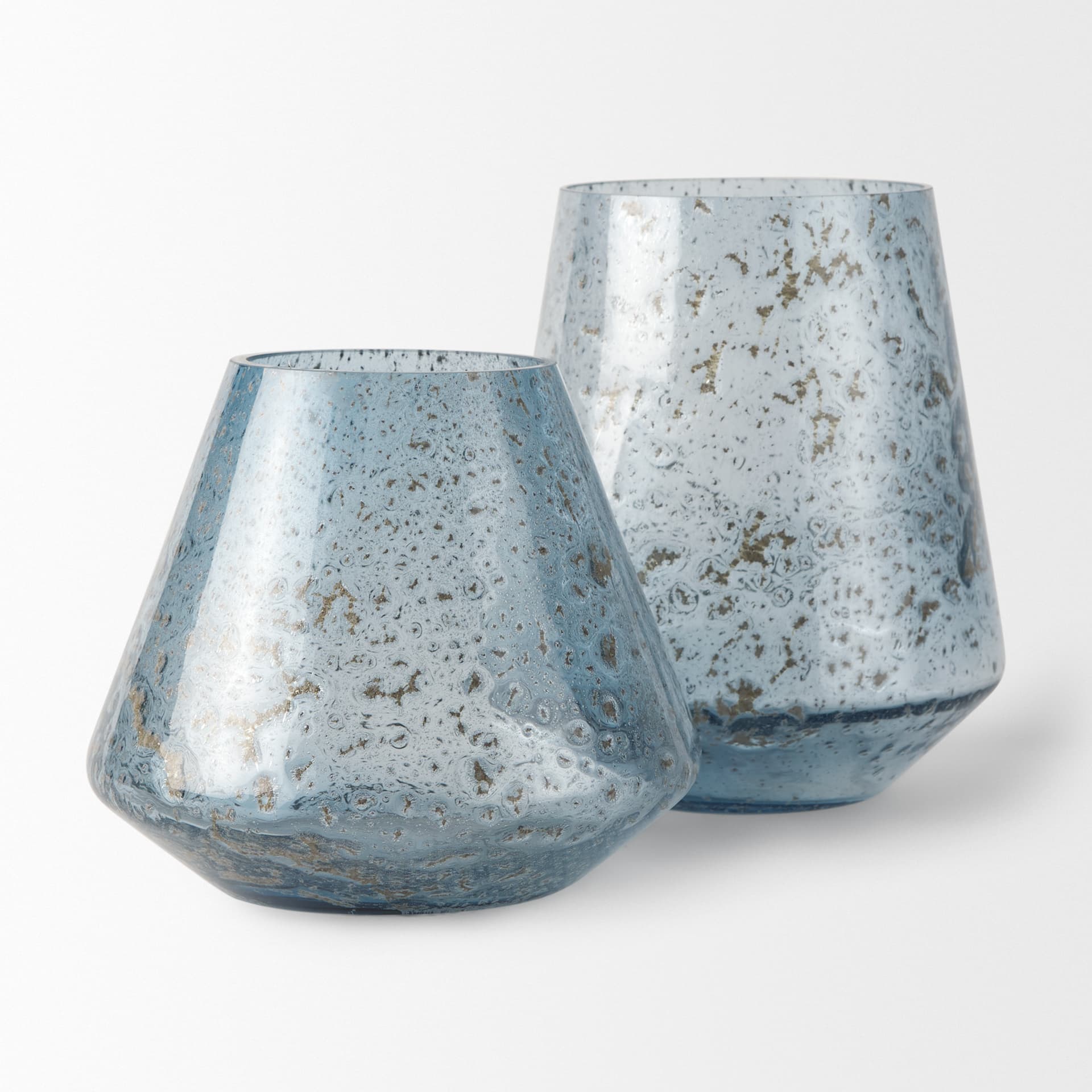 Robyn Short Blue Glass Vase — product photograph