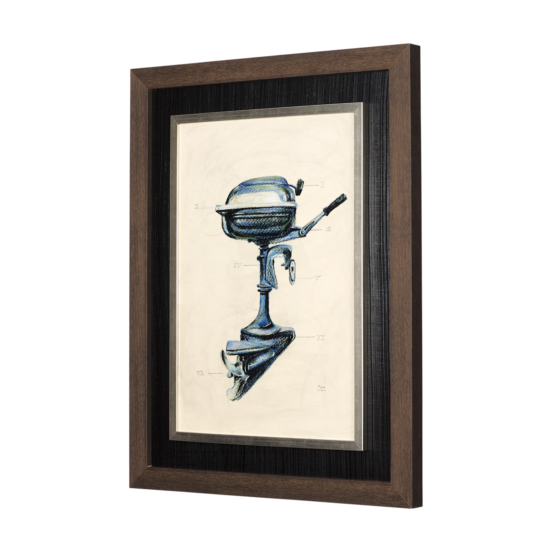 Vintage Motor II by Mercana Studio a Hand Embellished Textured Framed Art Print — product photograph