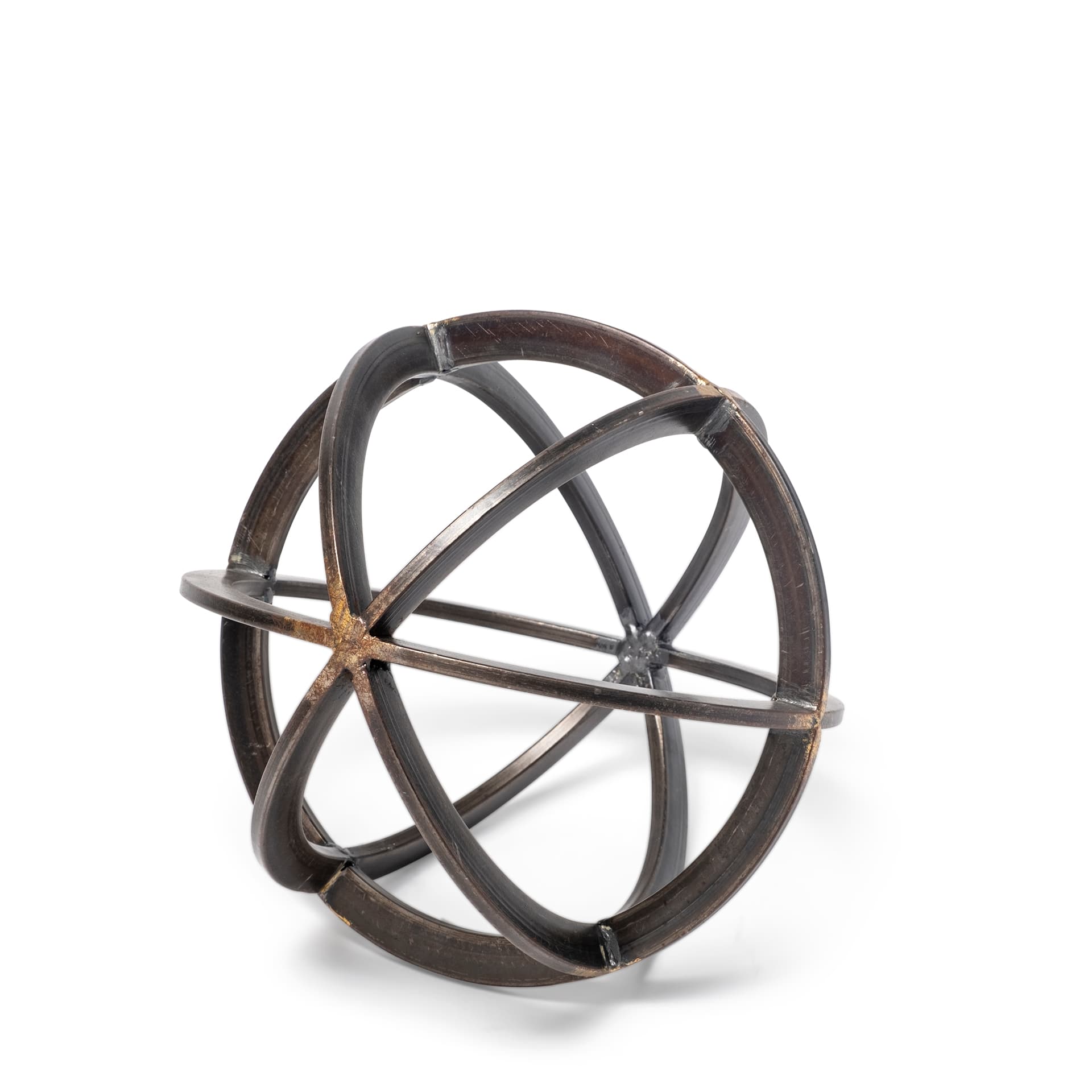 Galenna I (Small) 8L x 8W Black Metal Circular Decorative Orb — product photograph