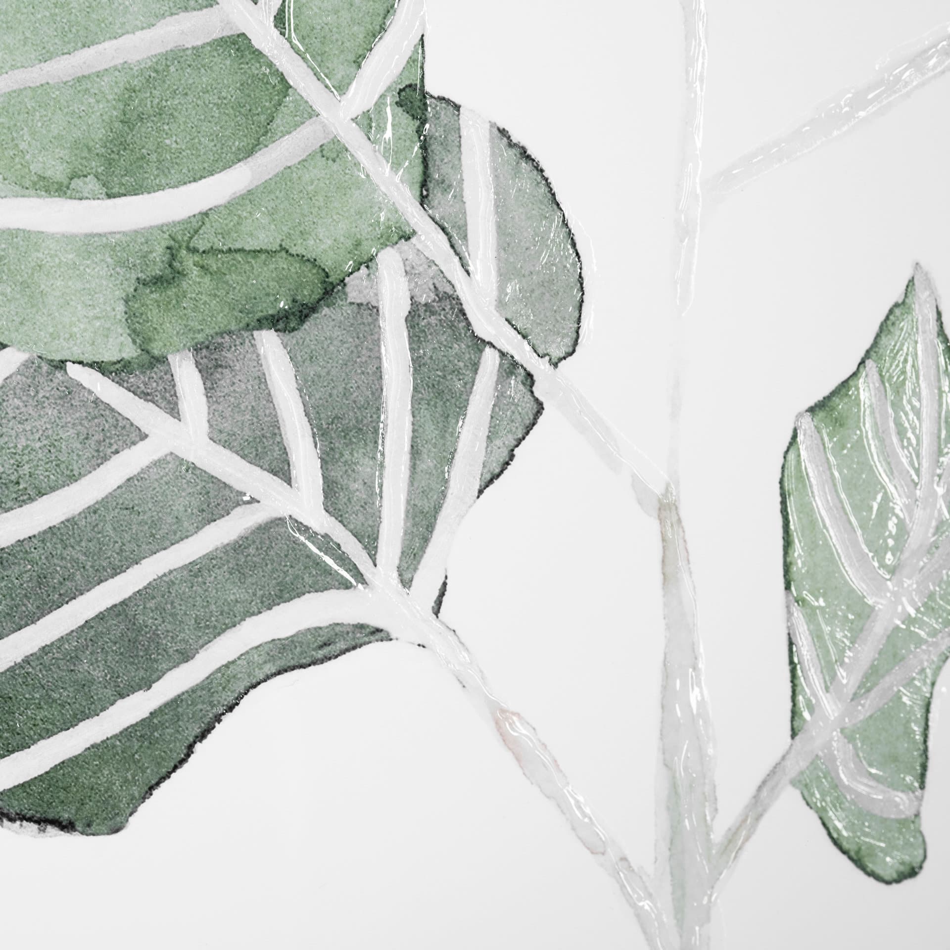 Soft Eucalyptus Branch I by Emma Scarvey Hand Embellished Framed Art Print Matted under Glass — product photograph