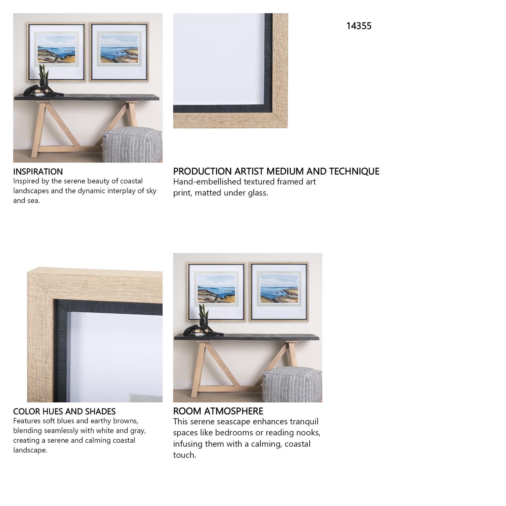 Grey Sky I by Mercana Studio a Hand Embellished Textured Framed Art Print Matted under Glass — in a styled room