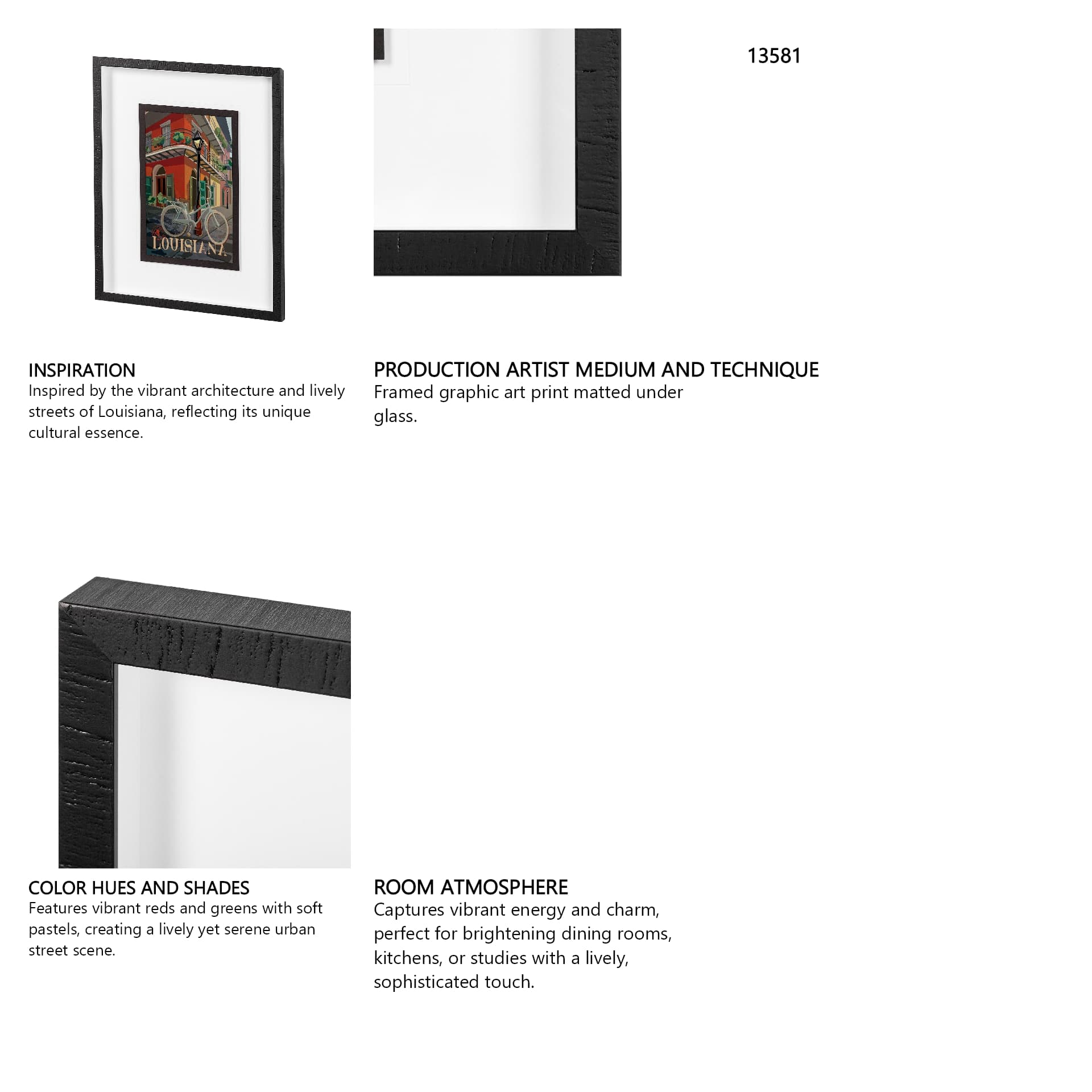 Louisiana Go USA (M) by Mercana Studio a Framed Art Print Matted under Glass — in a styled room