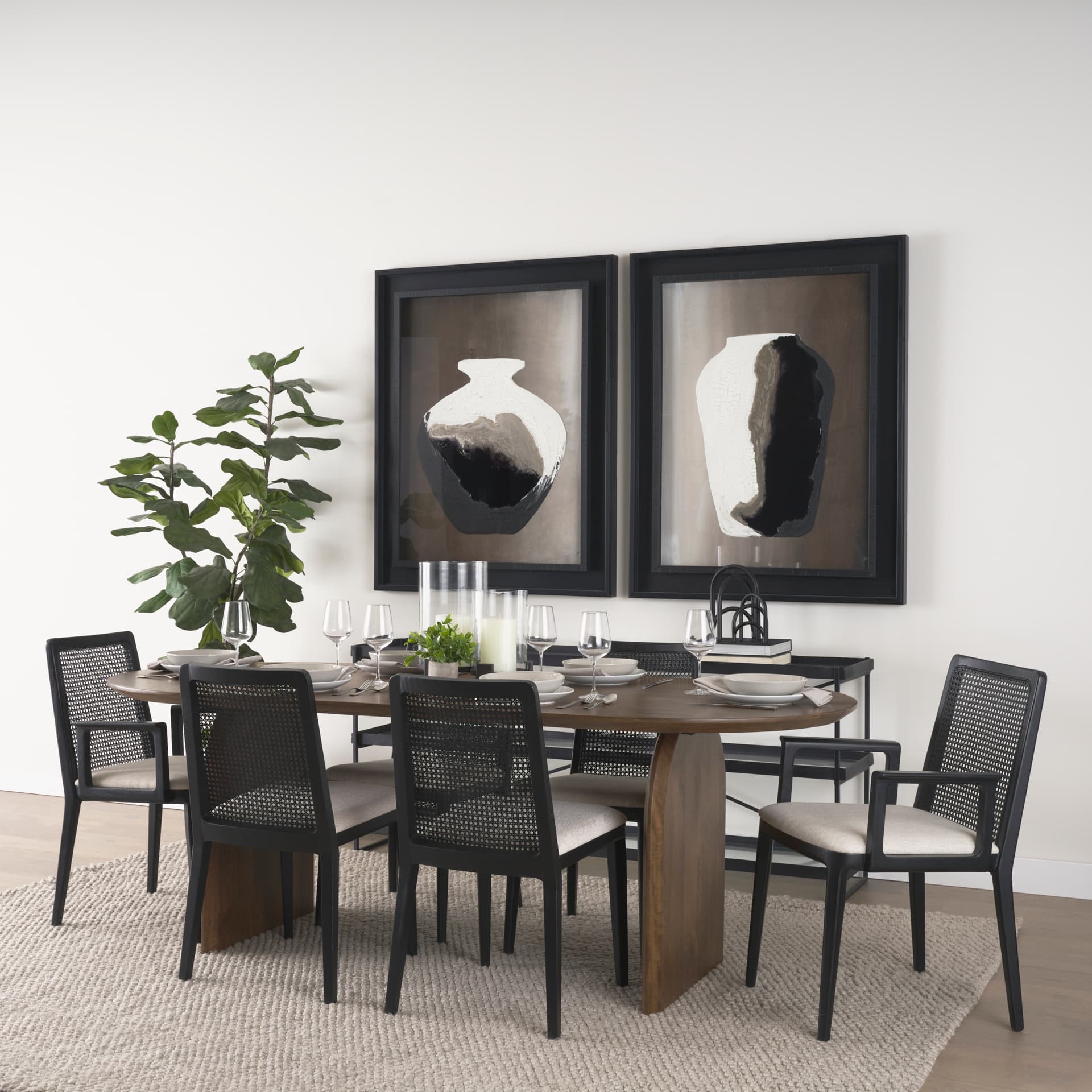 Trey 72.0"L x 16.0"W x 30.0"H Black Metal W/Glass Console Table — product photograph
