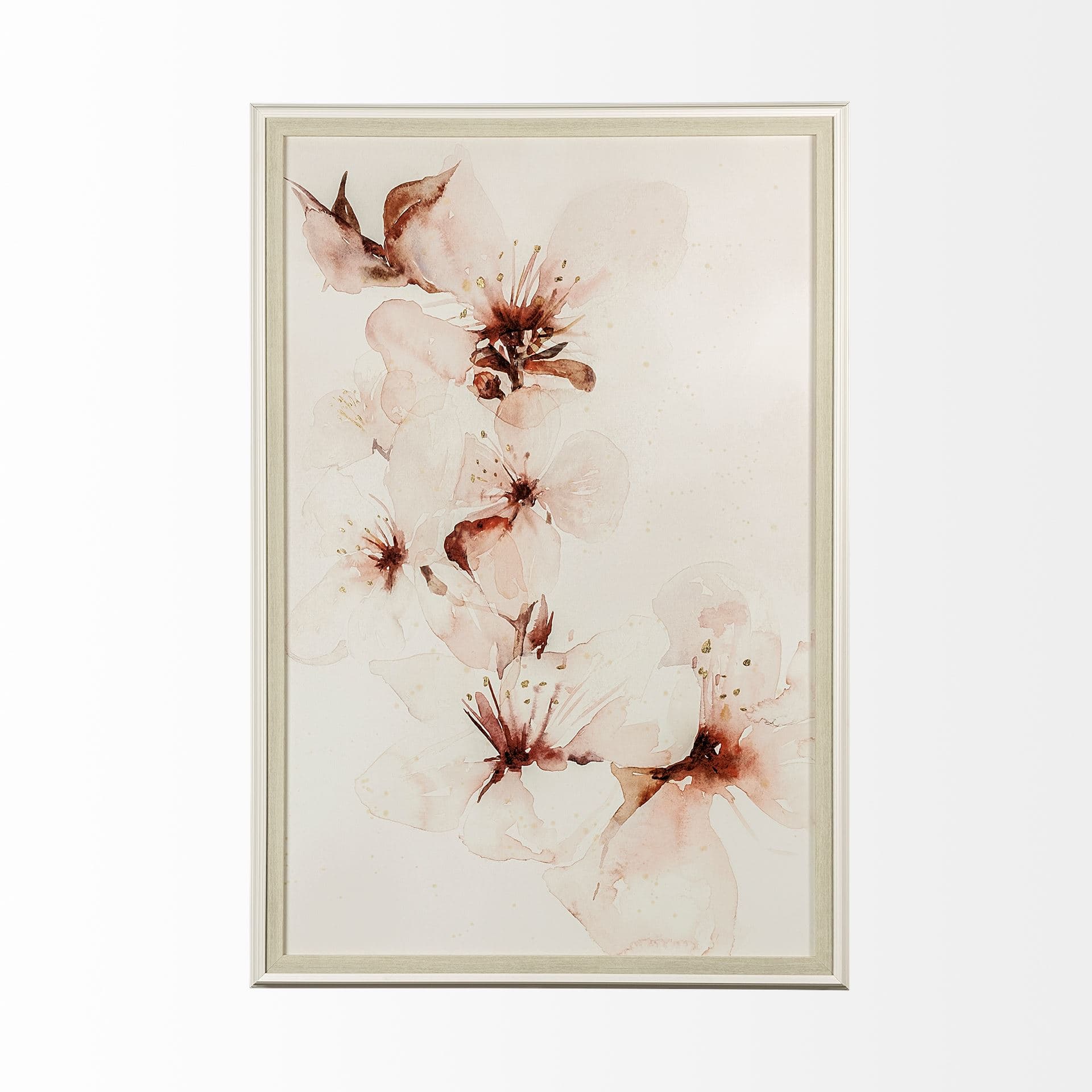 Watercolor Blossoms II by PI Studio a Hand Embellished Textured Framed Art Print Matted under Glass — product photograph