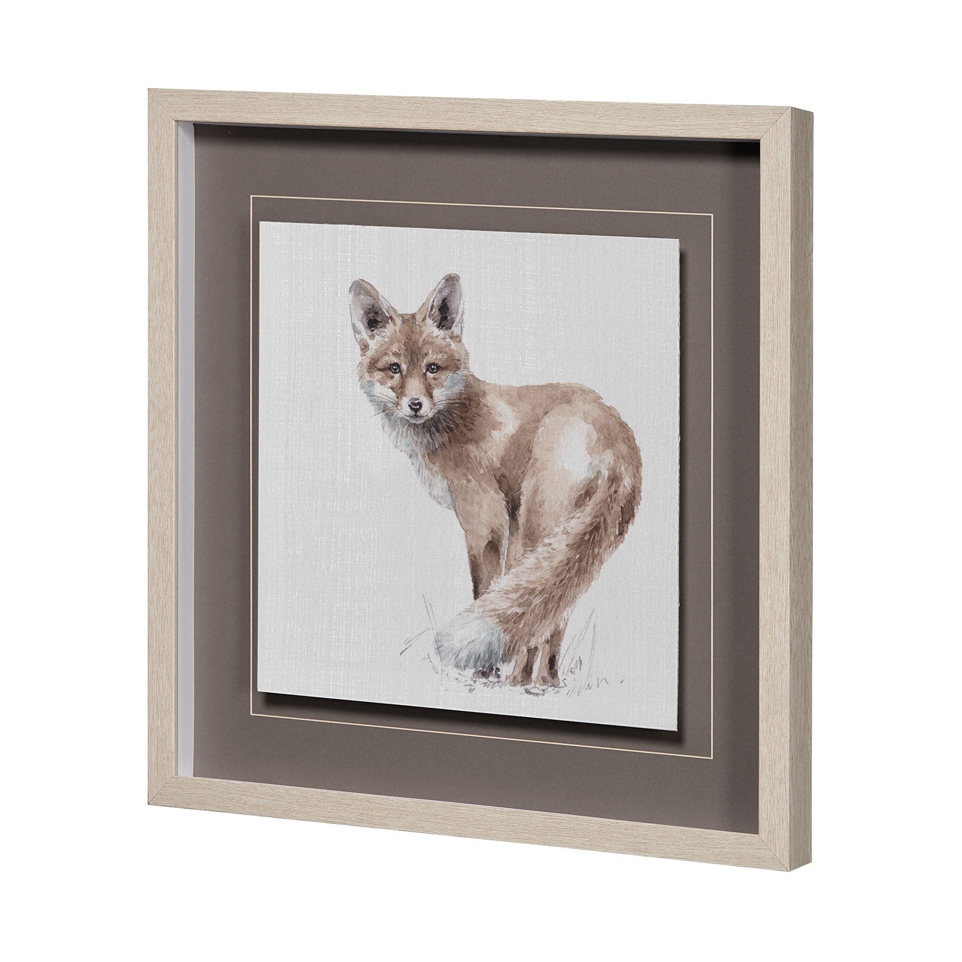Forest Friends XI (Fox) by Lisa Audit Hand Embellished Textured Framed Art Print Matted under Glass — product photograph