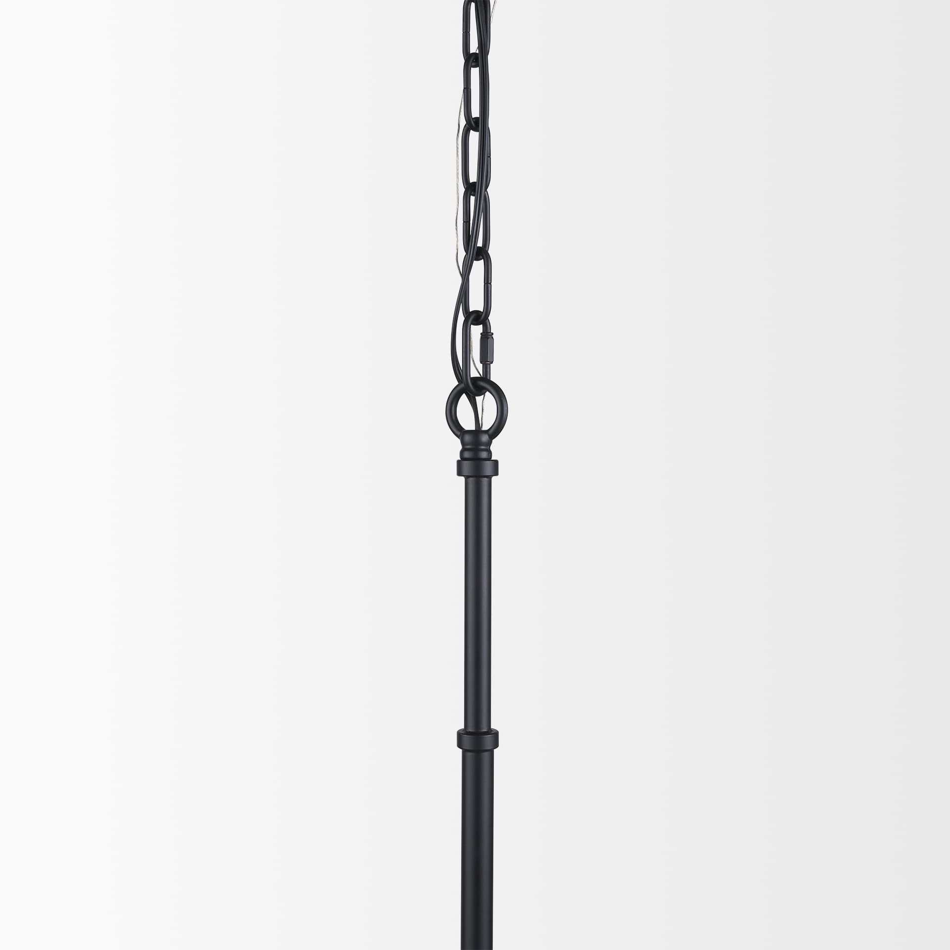 Edie Matte Black Metal w/ Frosted Glass Globe 1-Light Pendant — product photograph