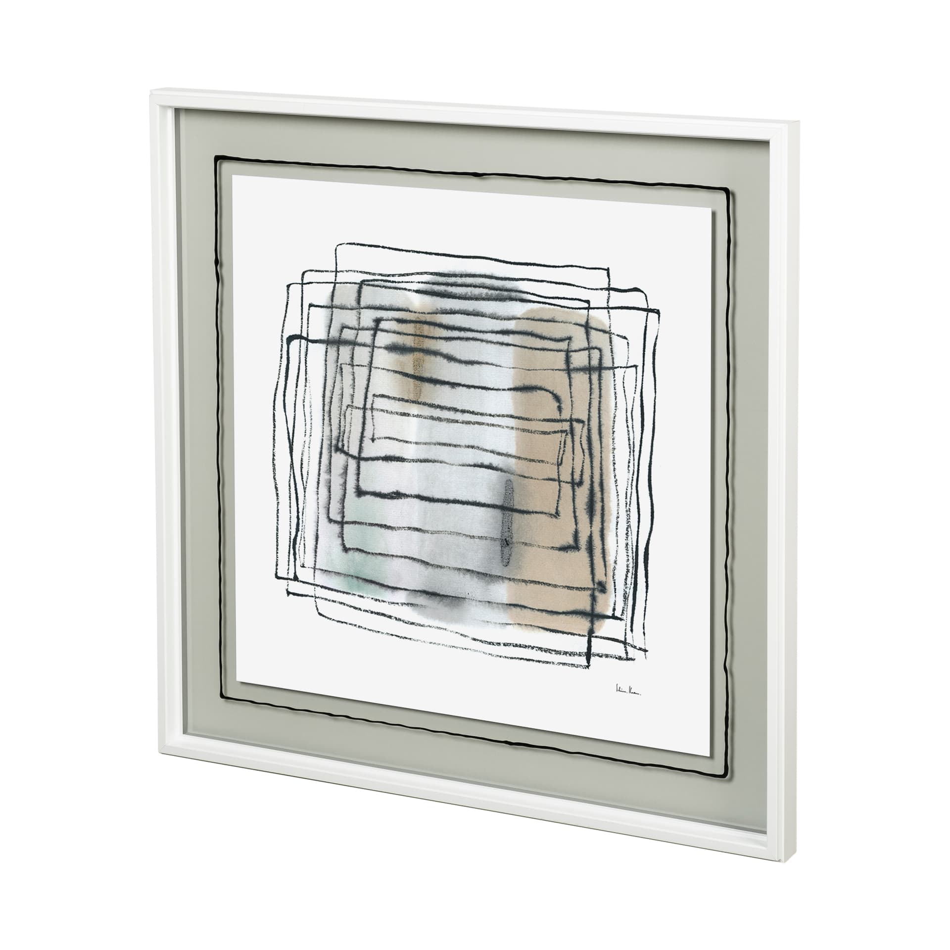 Field IV by Silvia Krause a Hand Embellished Textured Framed Art Print Matted under Glass — product photograph