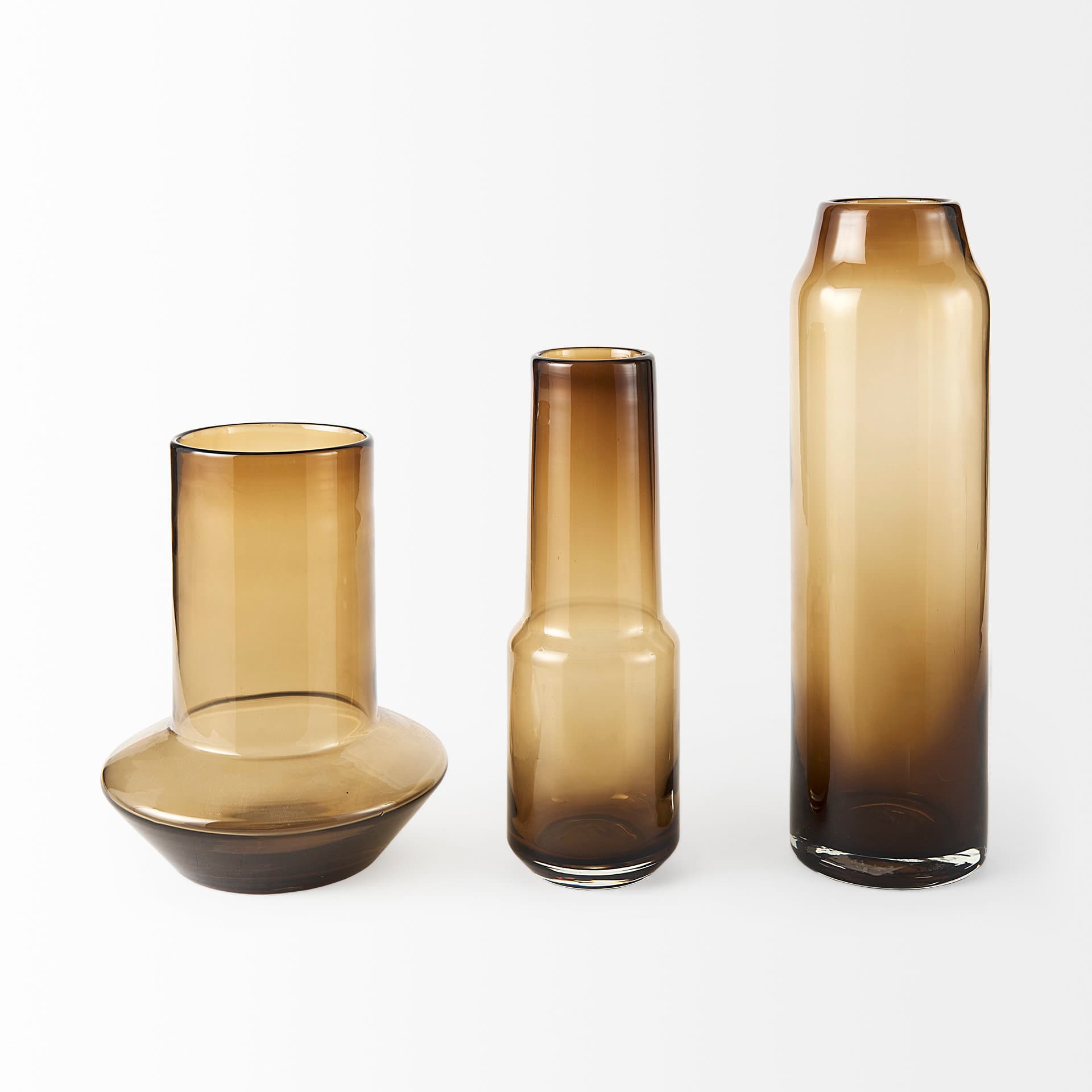 Amrita 4.1L x 4.1W x 11.9H Golden Brown Glass Vase — product photograph