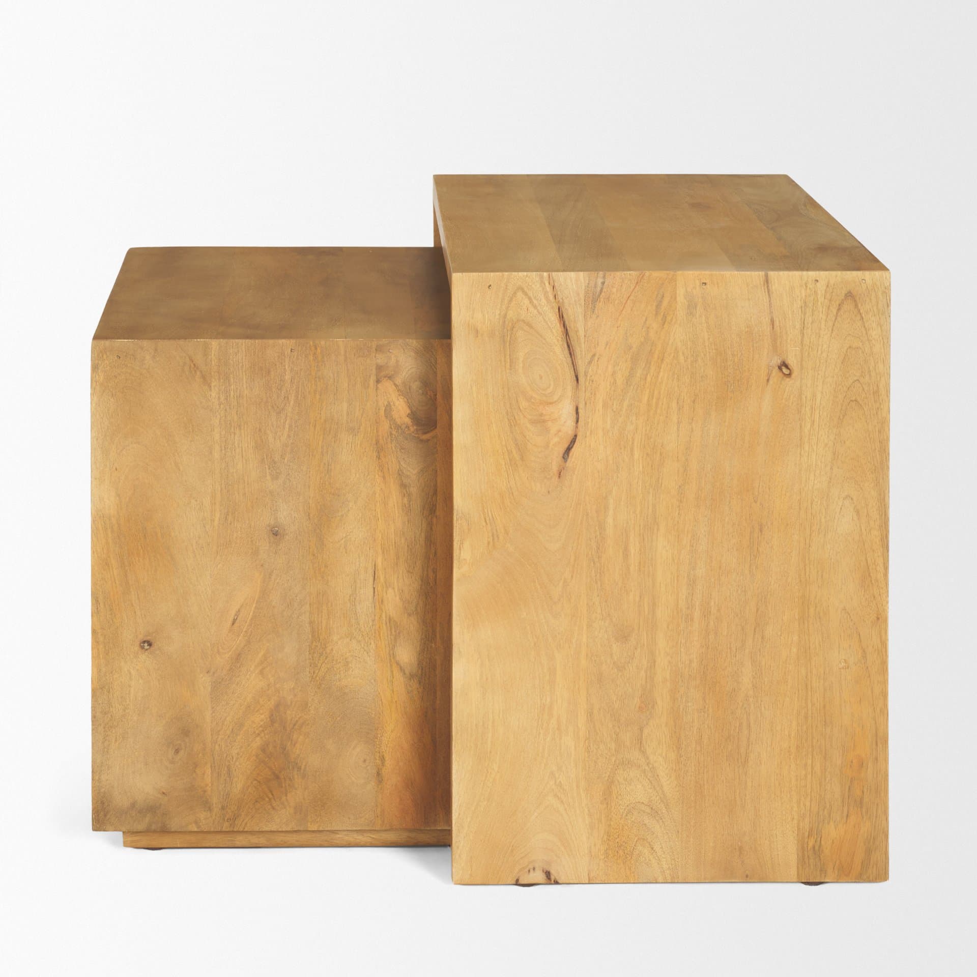 Alanna 22.0L x 15.0W x 22.0H Set of 2 Brown Wood Nesting Accent Tables — product photograph