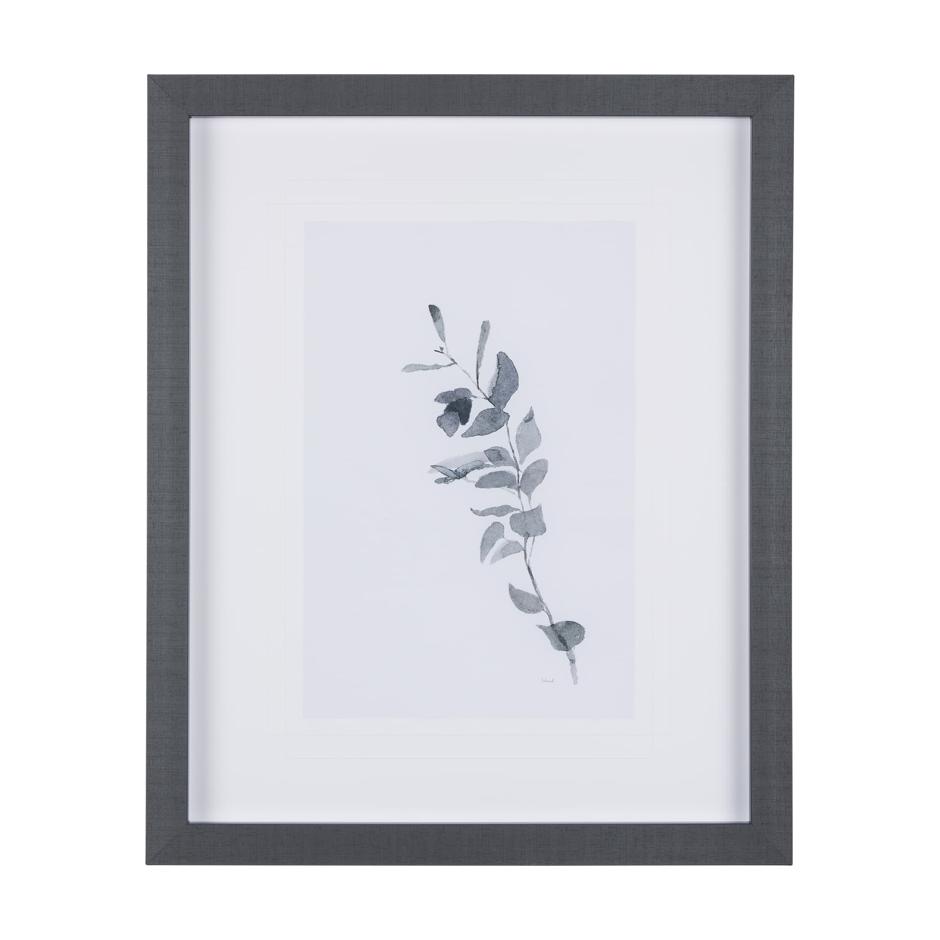 Leaf Shadow III by Mercana Studio a Hand Embellished Textured Framed Art Print Matted under Glass — product photograph